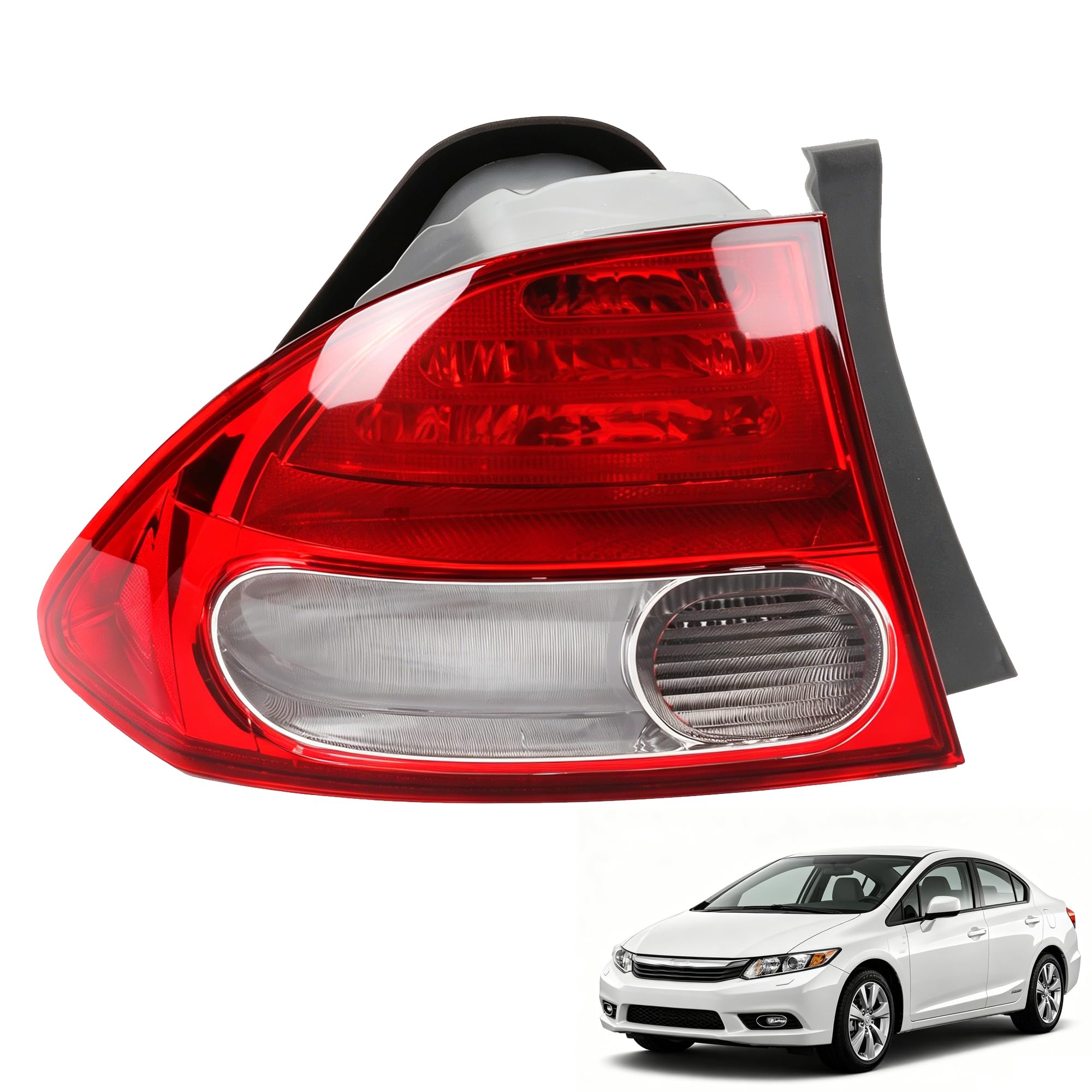 Left taillamp lens/housing new CAPA certified aftermarket Honda Civic 2009-2011