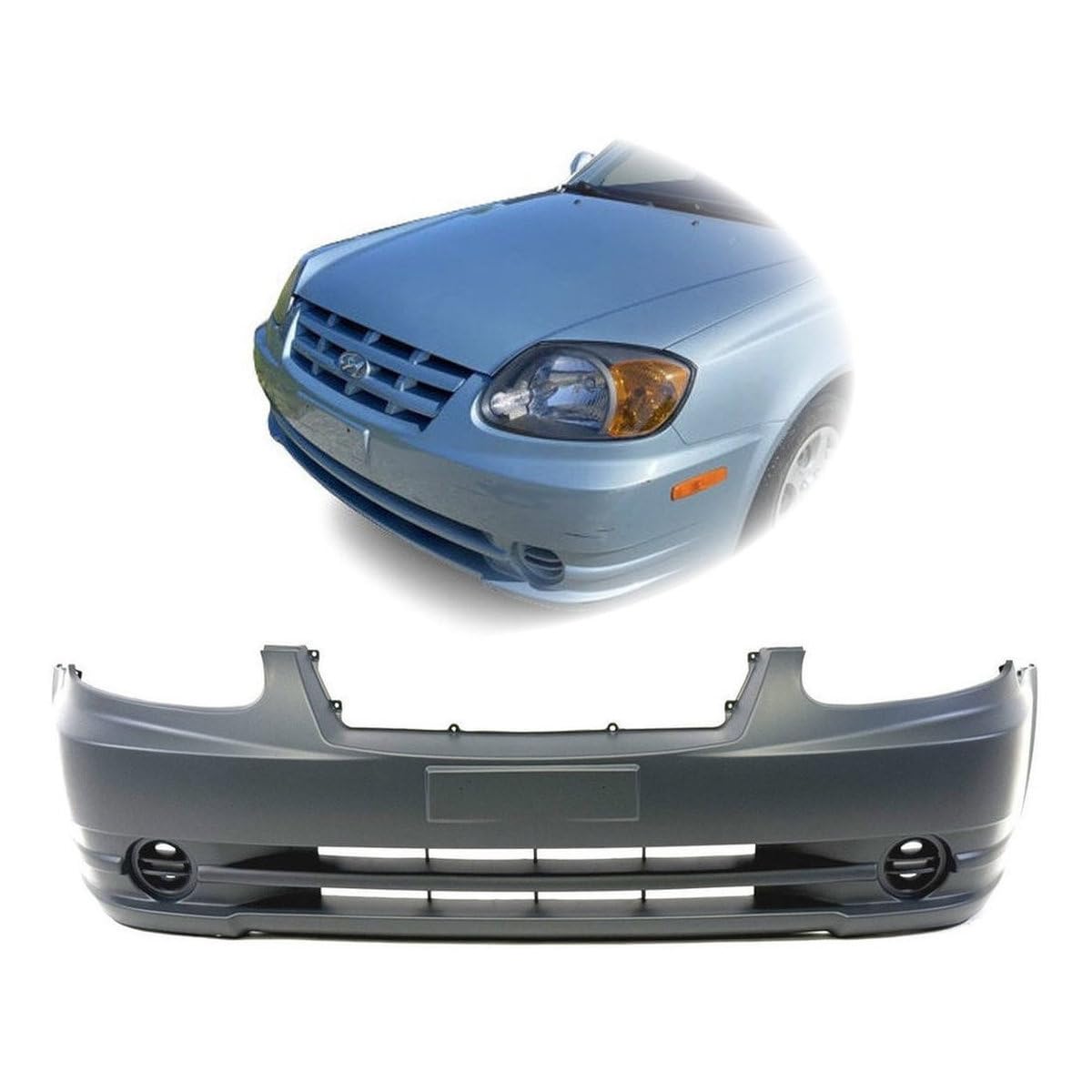 Front bumper cover new aftermarket replacement Hyundai Accent 2003-2006
