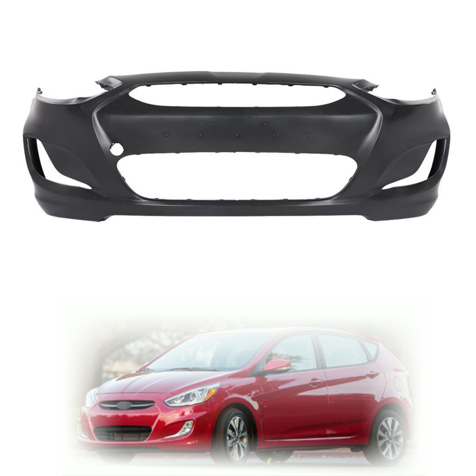 Front bumper cover new aftermarket replacement Hyundai Accent 2014-2017