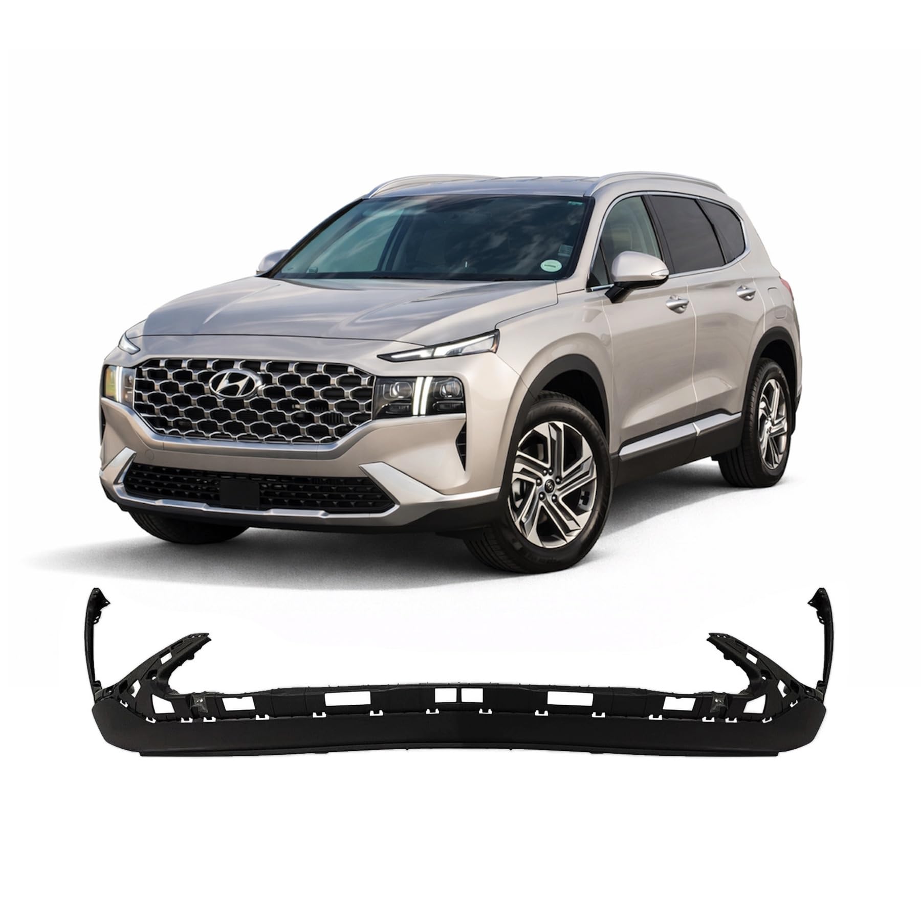 Defensa (parachoques) delantera nueva aftermarket certificada CAPA Hyundai Santa FE 2021-2023