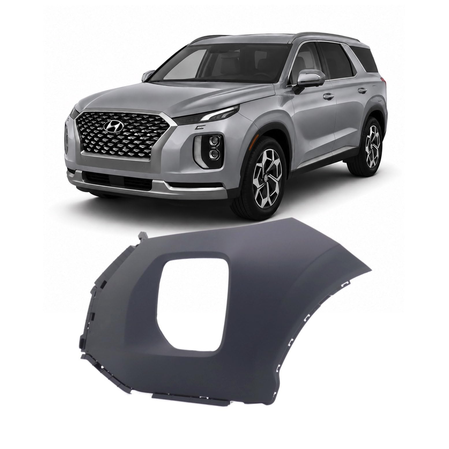 Left front bumper cover new aftermarket replacement Hyundai Palisade 2020-2022