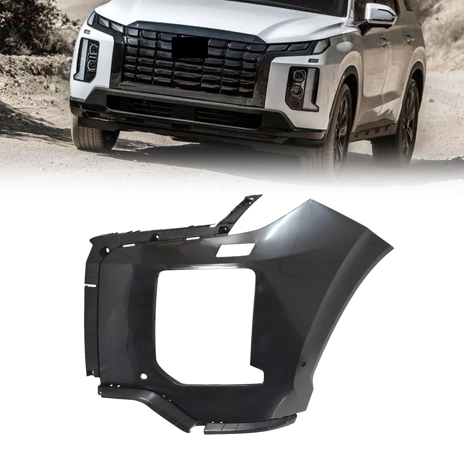 Left front bumper cover new aftermarket replacement Hyundai Palisade 2023-2025