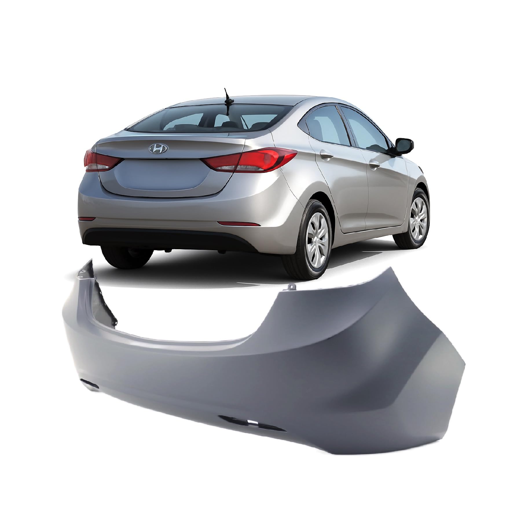 Rear bumper cover new aftermarket replacement Hyundai Elantra 2011-2013