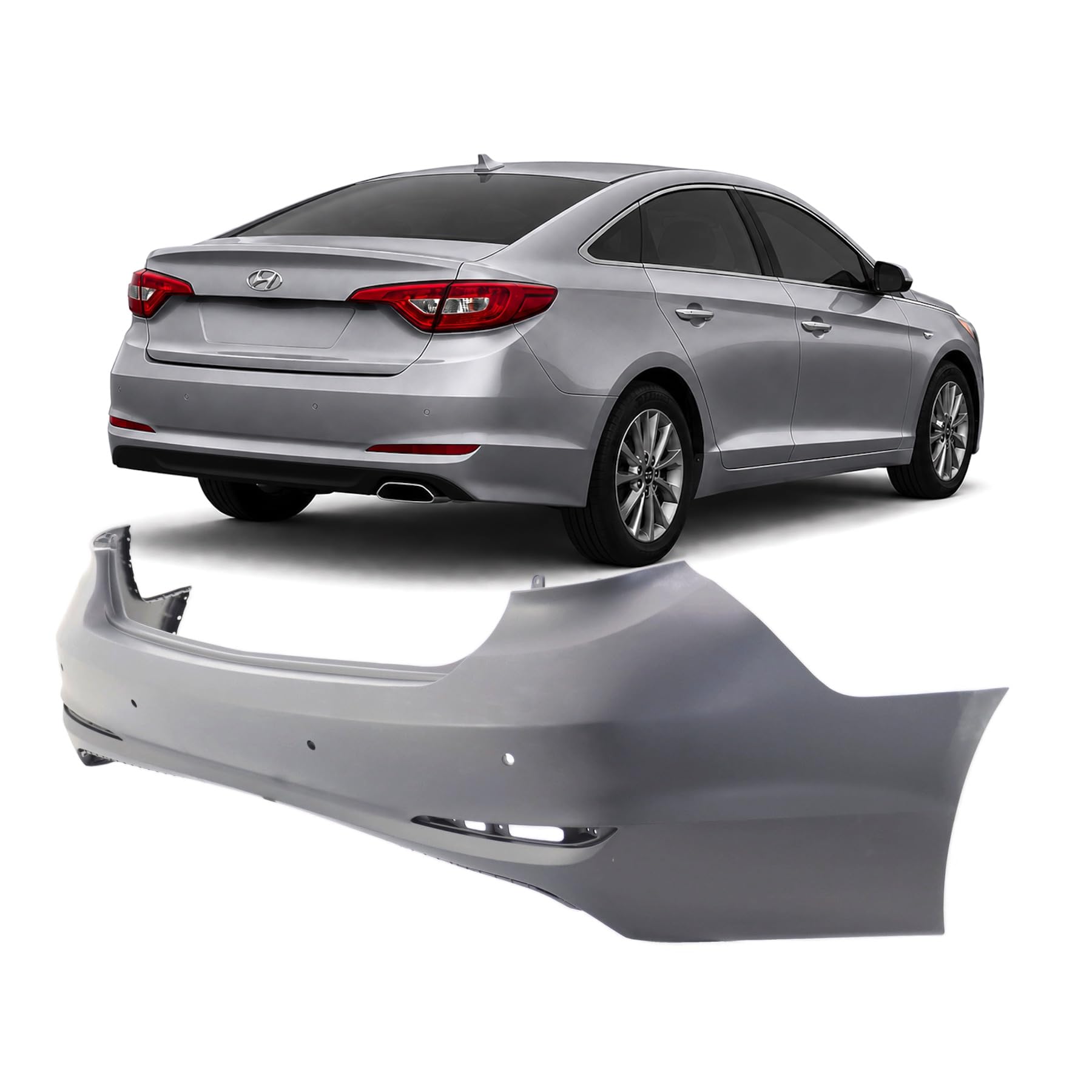 Rear bumper cover new CAPA certified aftermarket Hyundai Sonata 2015-2017