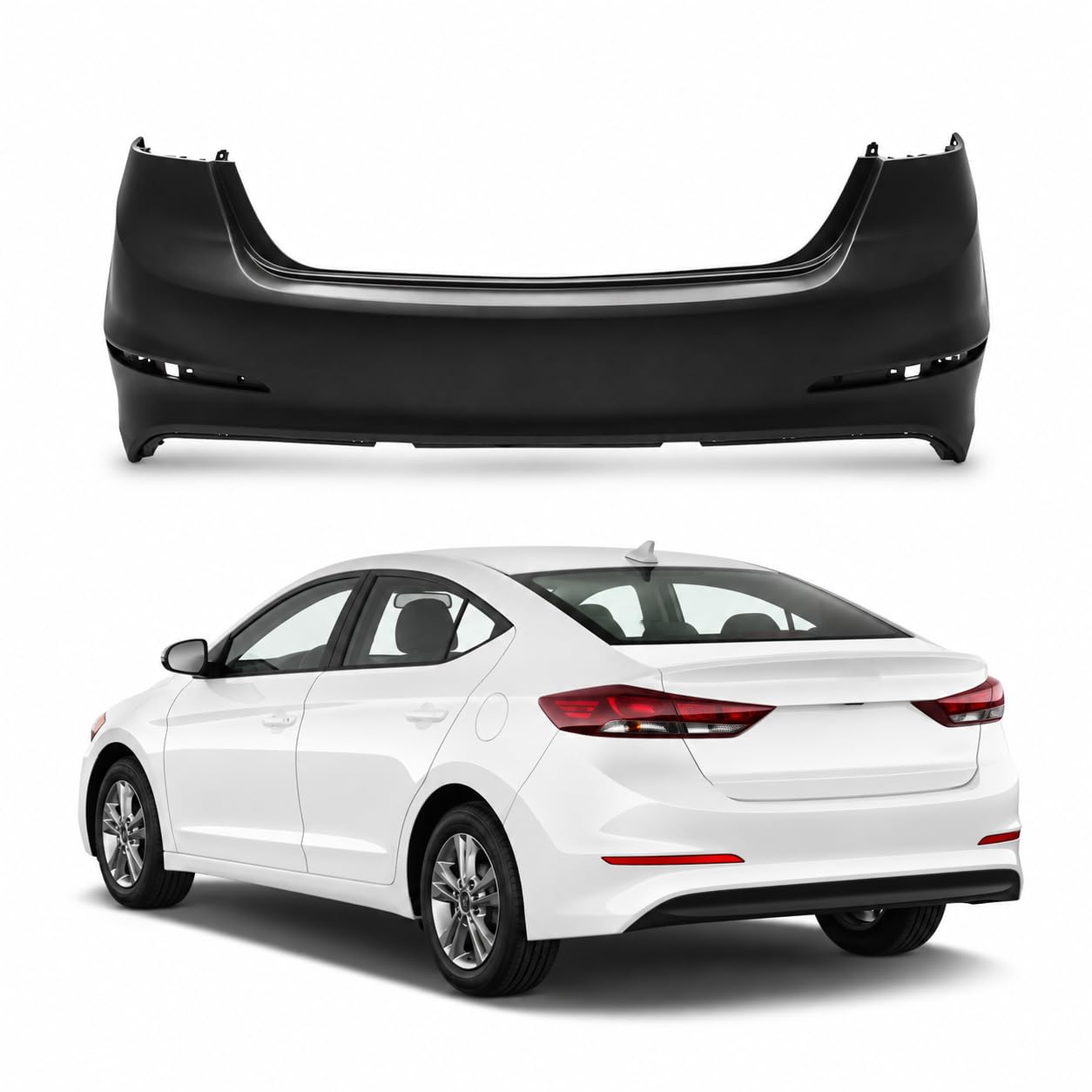 Rear bumper cover new aftermarket replacement Hyundai Elantra 2017-2018