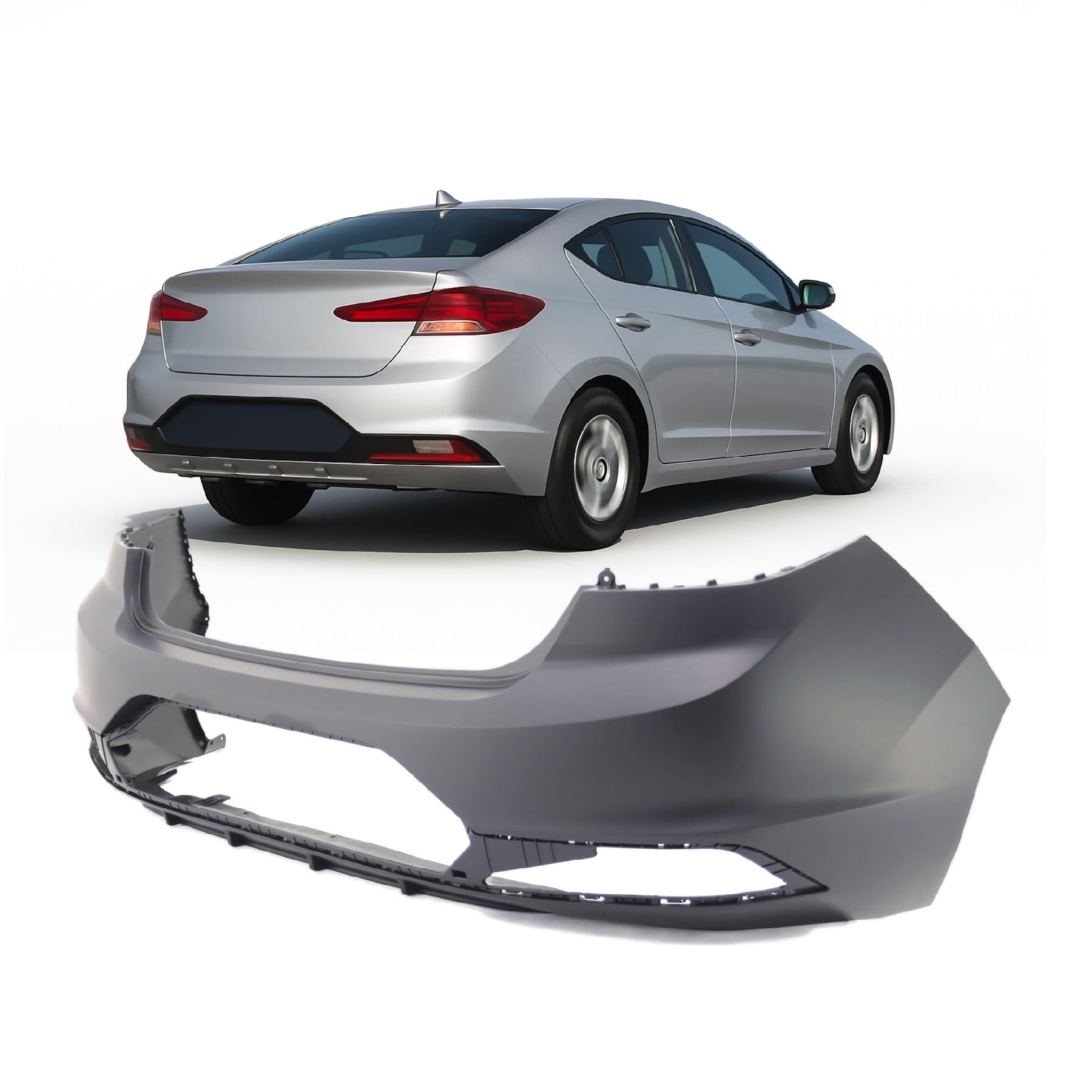 Rear bumper cover new aftermarket replacement Hyundai Elantra 2019-2020