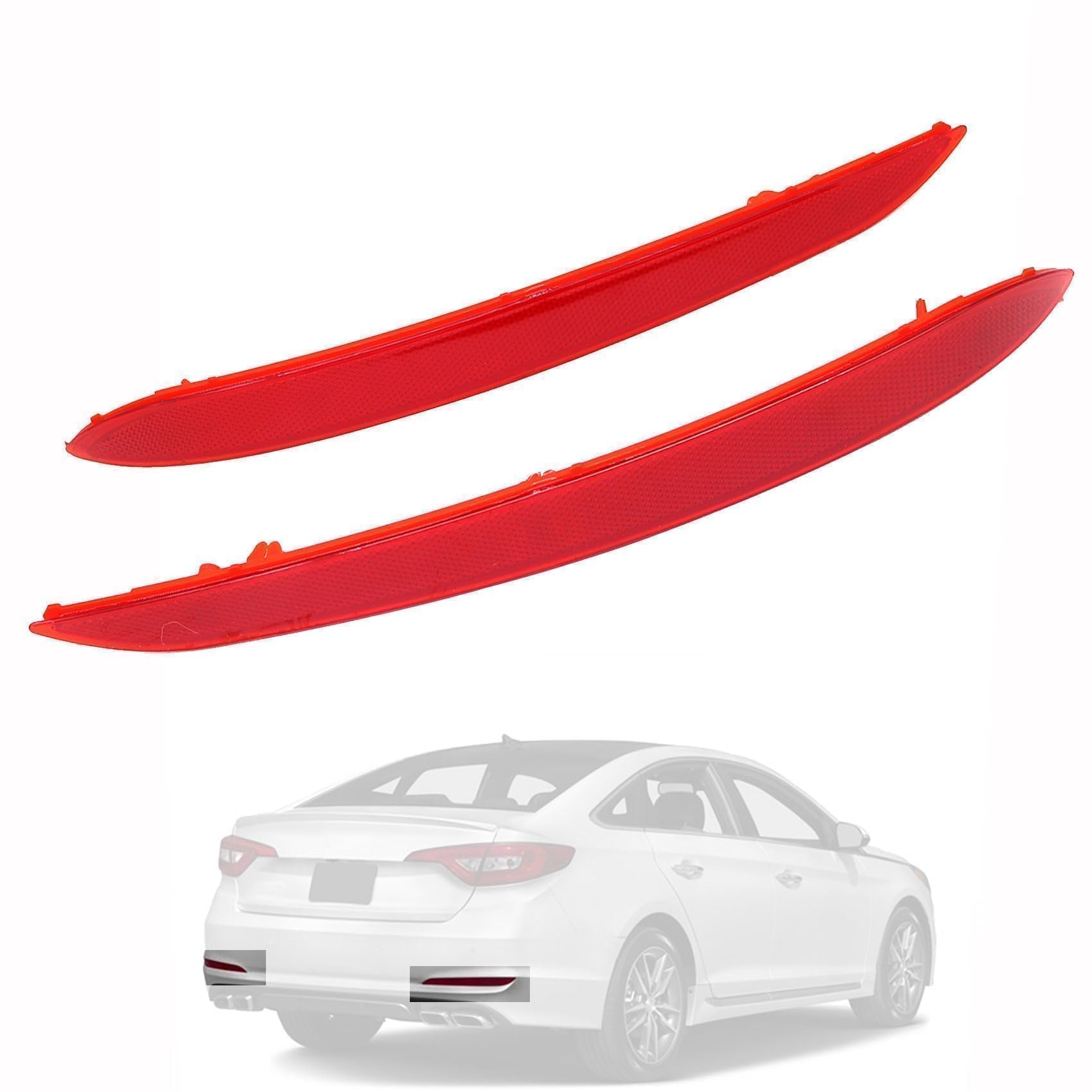 Left rear bumper reflector new aftermarket replacement Hyundai Sonata 2015-2017