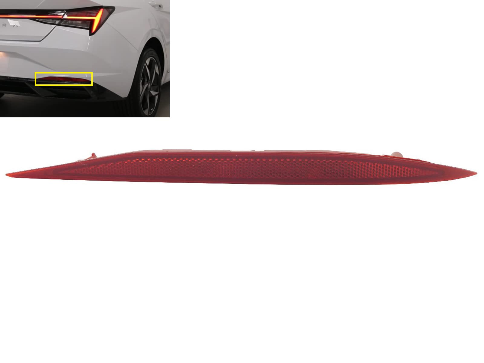 Right rear bumper reflector new CAPA certified aftermarket Hyundai Elantra 2021-2023