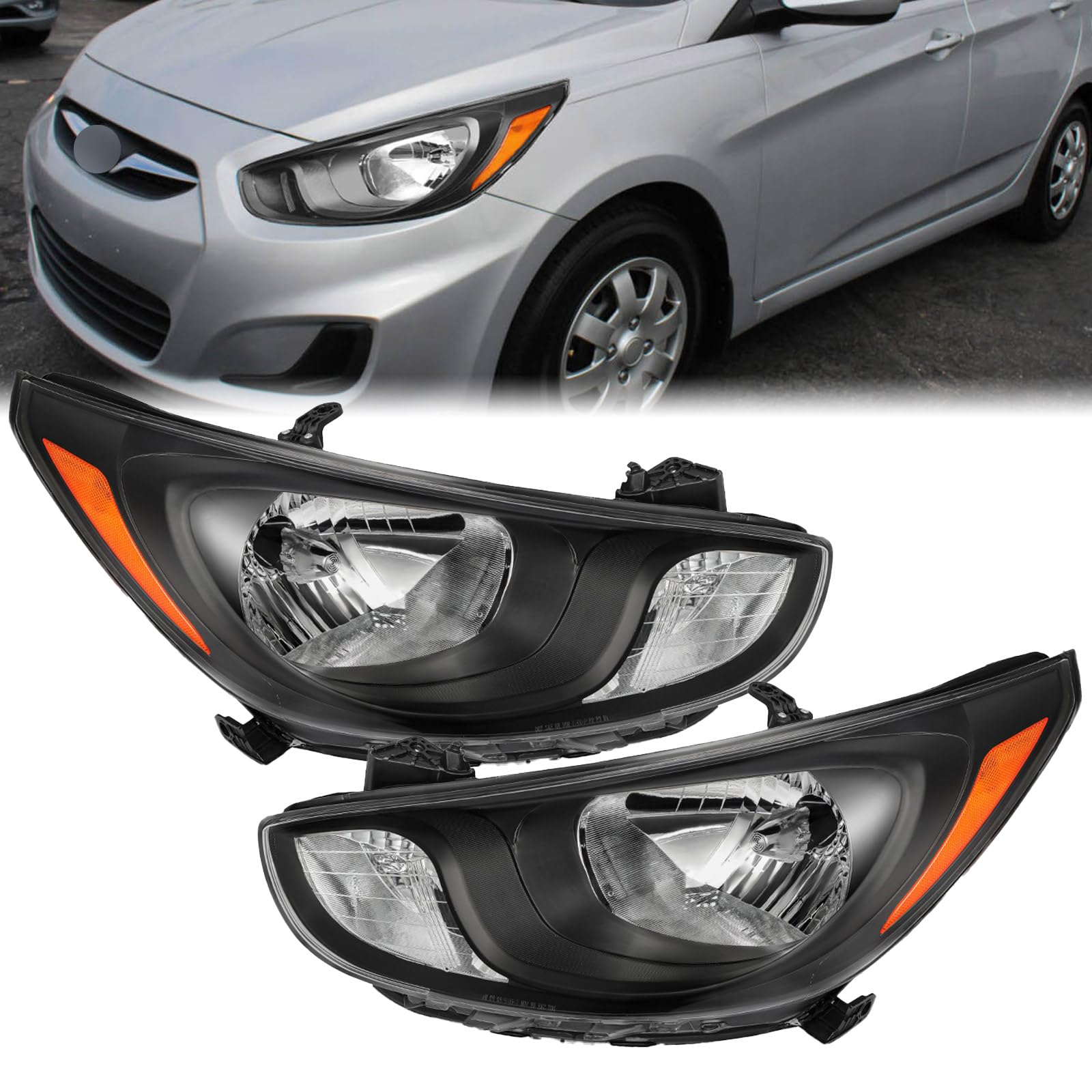 Left headlamp assembly composite used genuine OEM Hyundai Accent 2012-2014