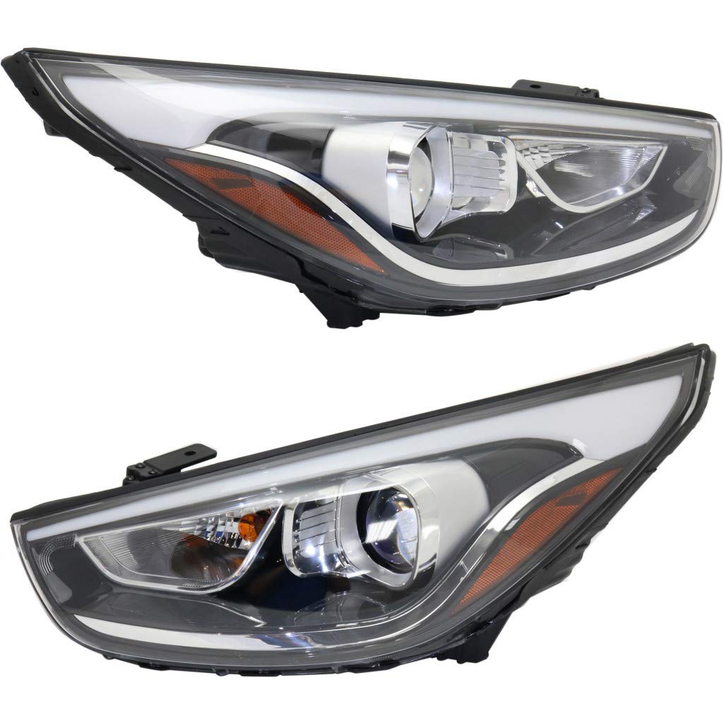 Left headlamp assembly composite new aftermarket replacement Hyundai Tucson 2014-2015