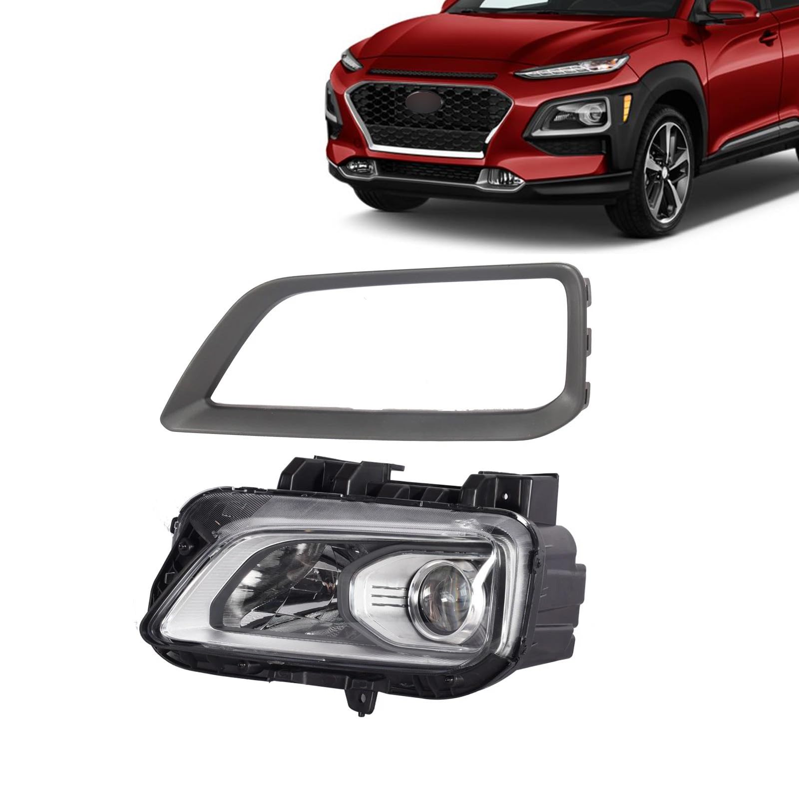 Left headlamp assembly composite new CAPA certified aftermarket Hyundai Kona 2018-2021