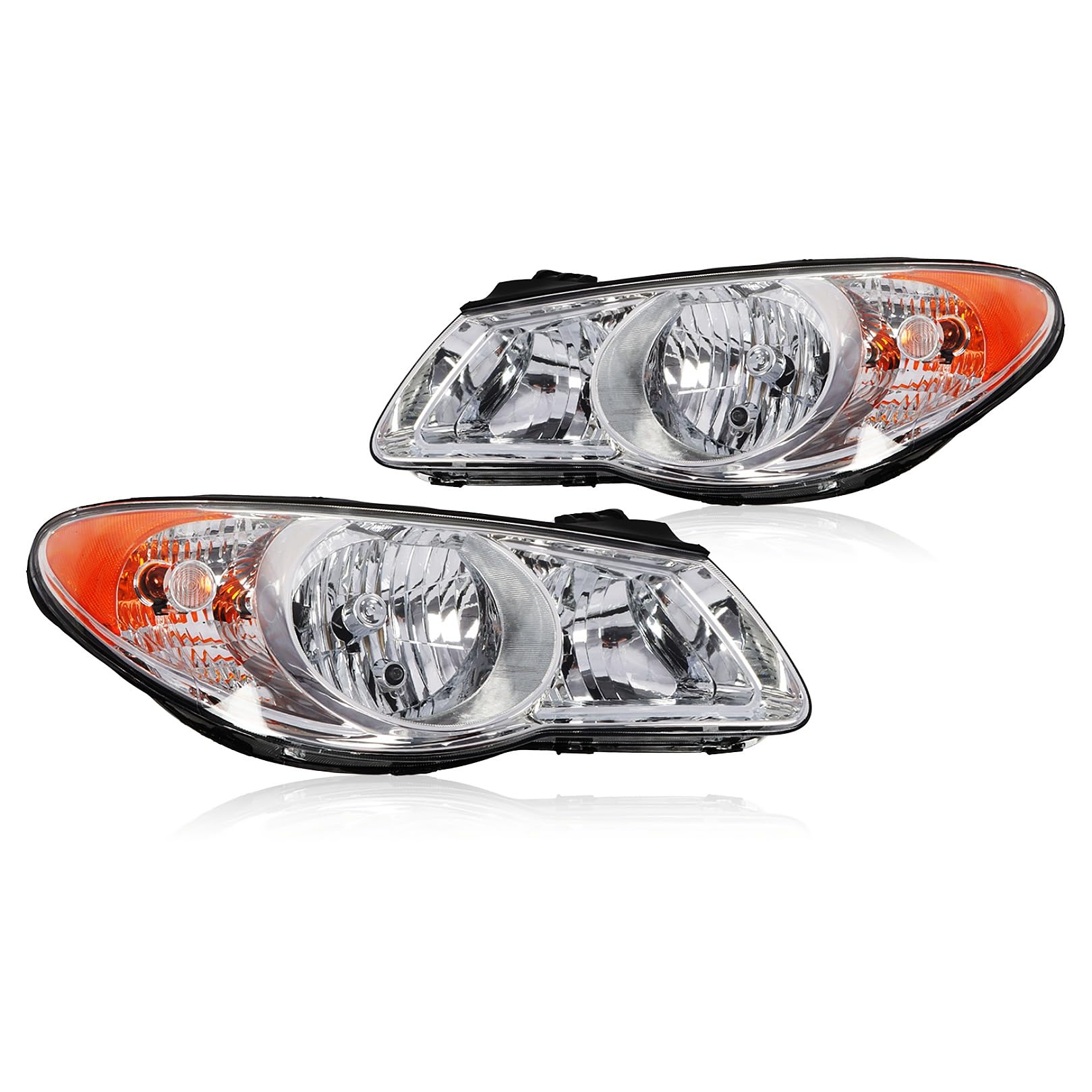 Right headlamp assembly composite new aftermarket replacement Hyundai Elantra 2007-2009