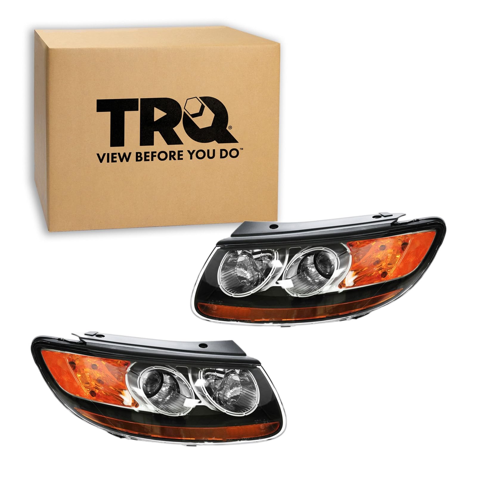 Right headlamp assembly composite new aftermarket replacement Hyundai Santa FE 2007-2008
