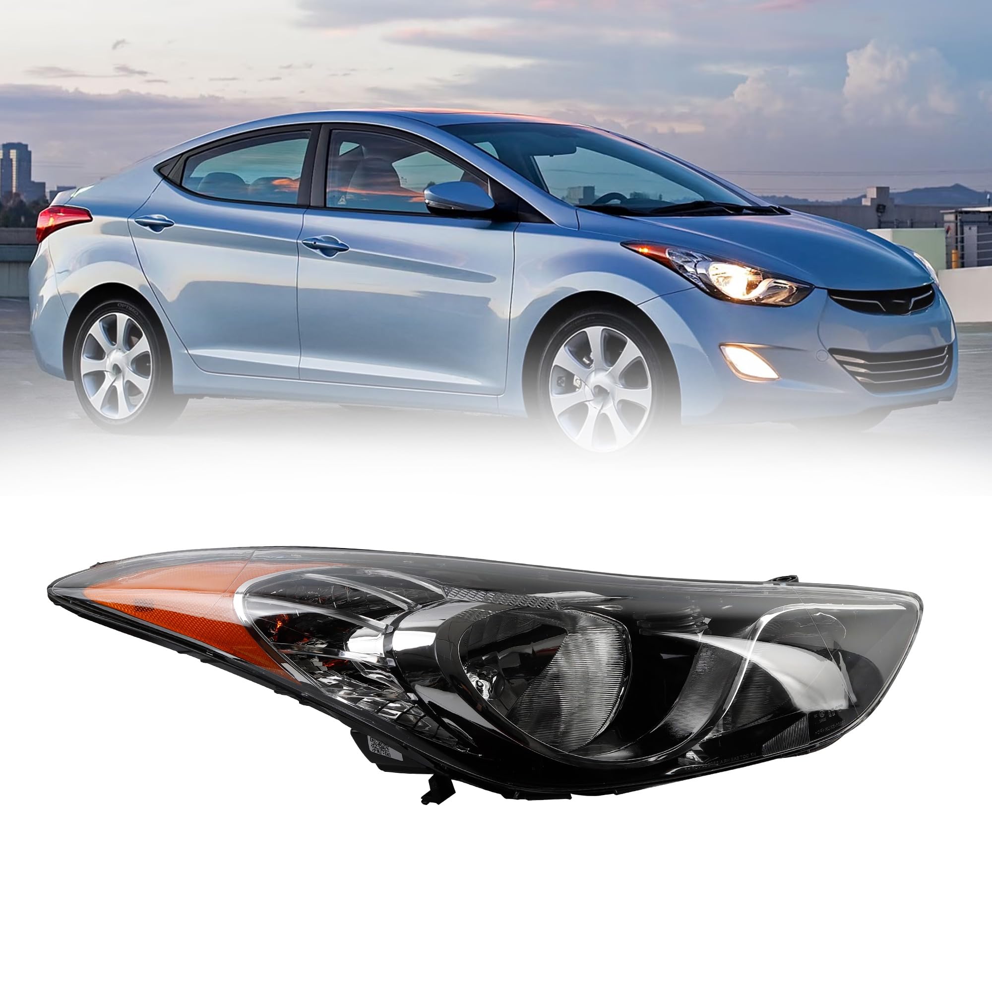 Right headlamp assembly composite used genuine OEM Hyundai Elantra 2011-2013
