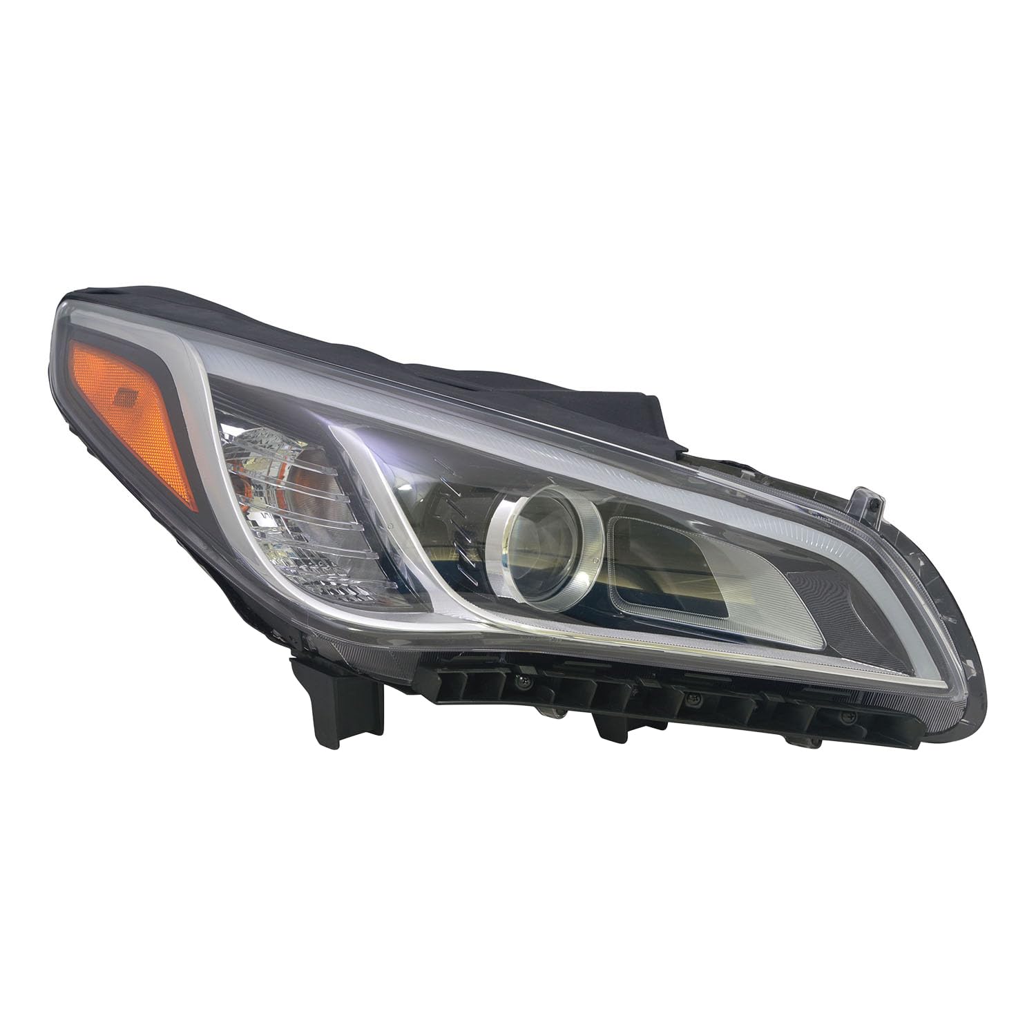 Right headlamp assembly composite new aftermarket replacement Hyundai Sonata 2015-2017