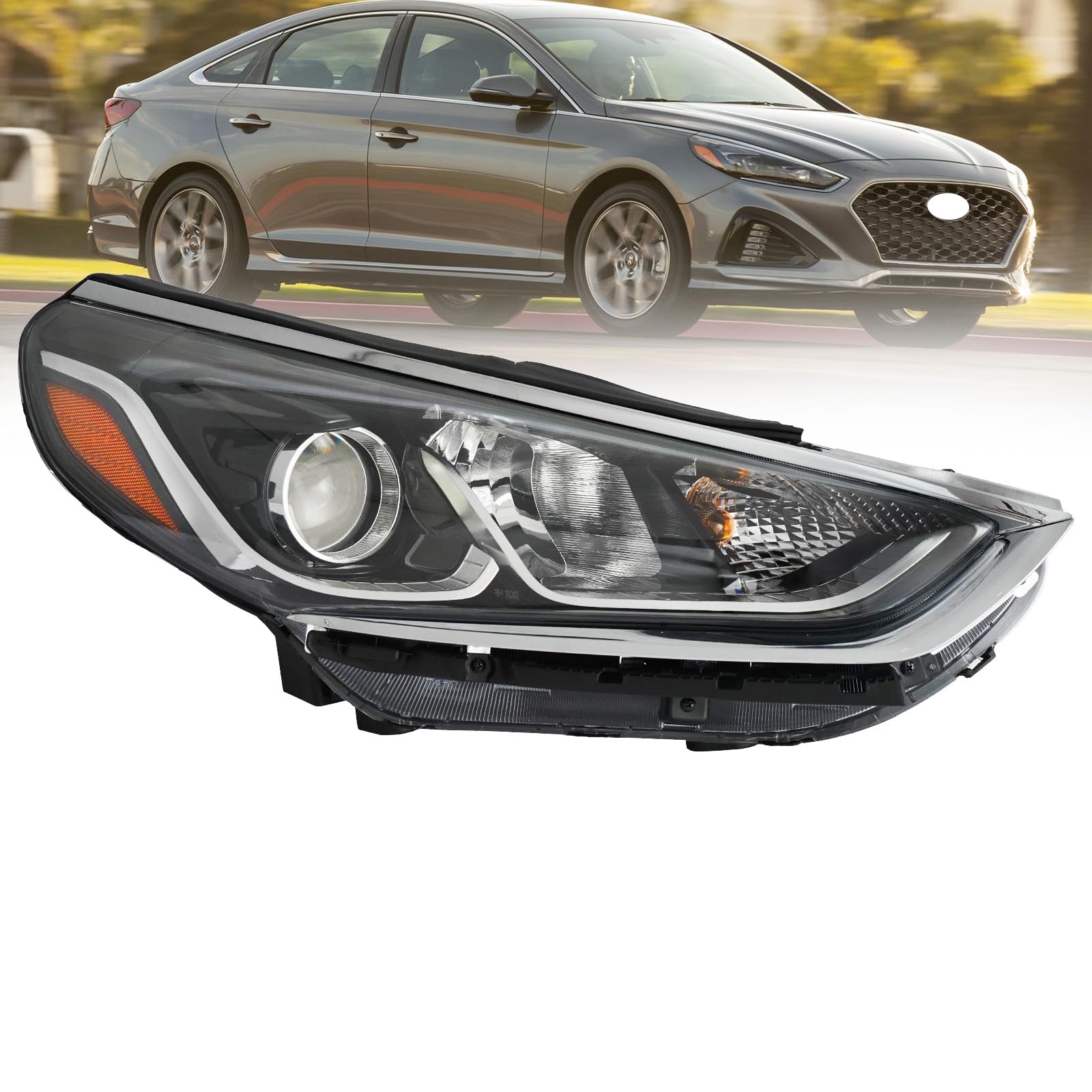 Right headlamp assembly composite used genuine OEM Hyundai Sonata 2018-2019