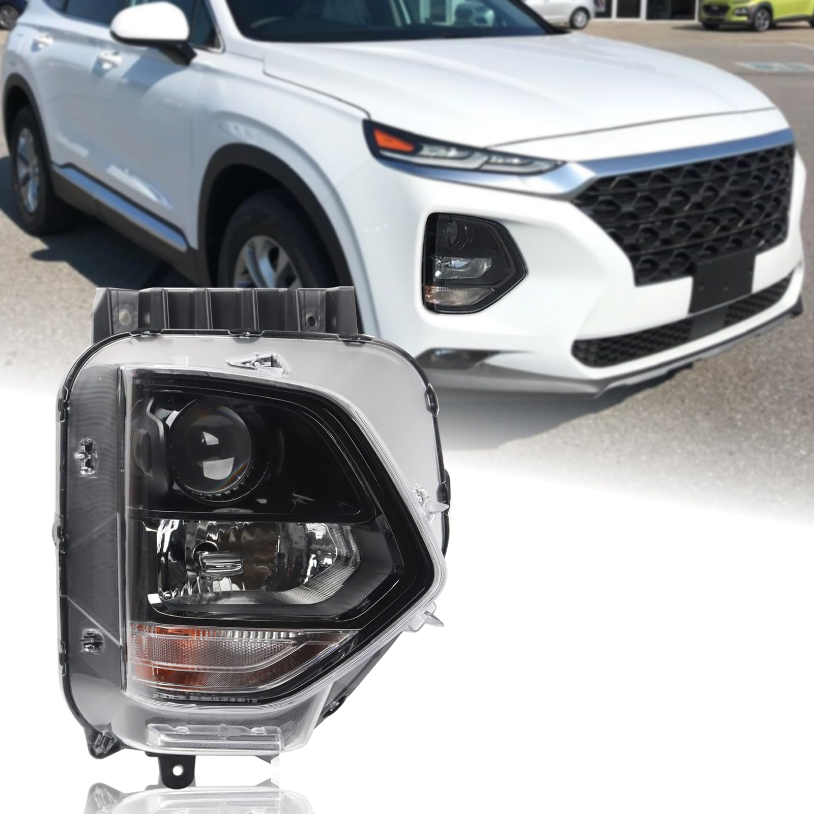 Right headlamp assembly composite new CAPA certified aftermarket Hyundai Santa FE 2019-2020