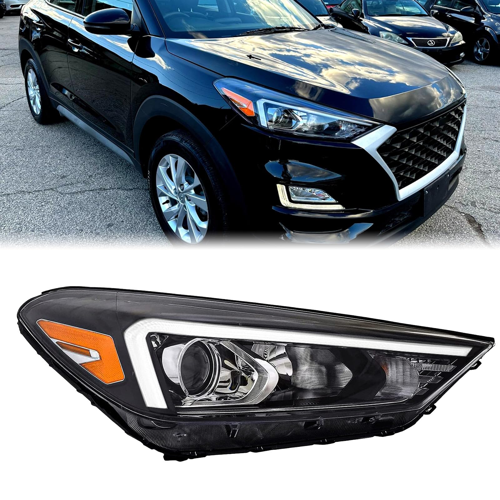 Right headlamp assembly composite used genuine OEM Hyundai Tucson 2019-2021