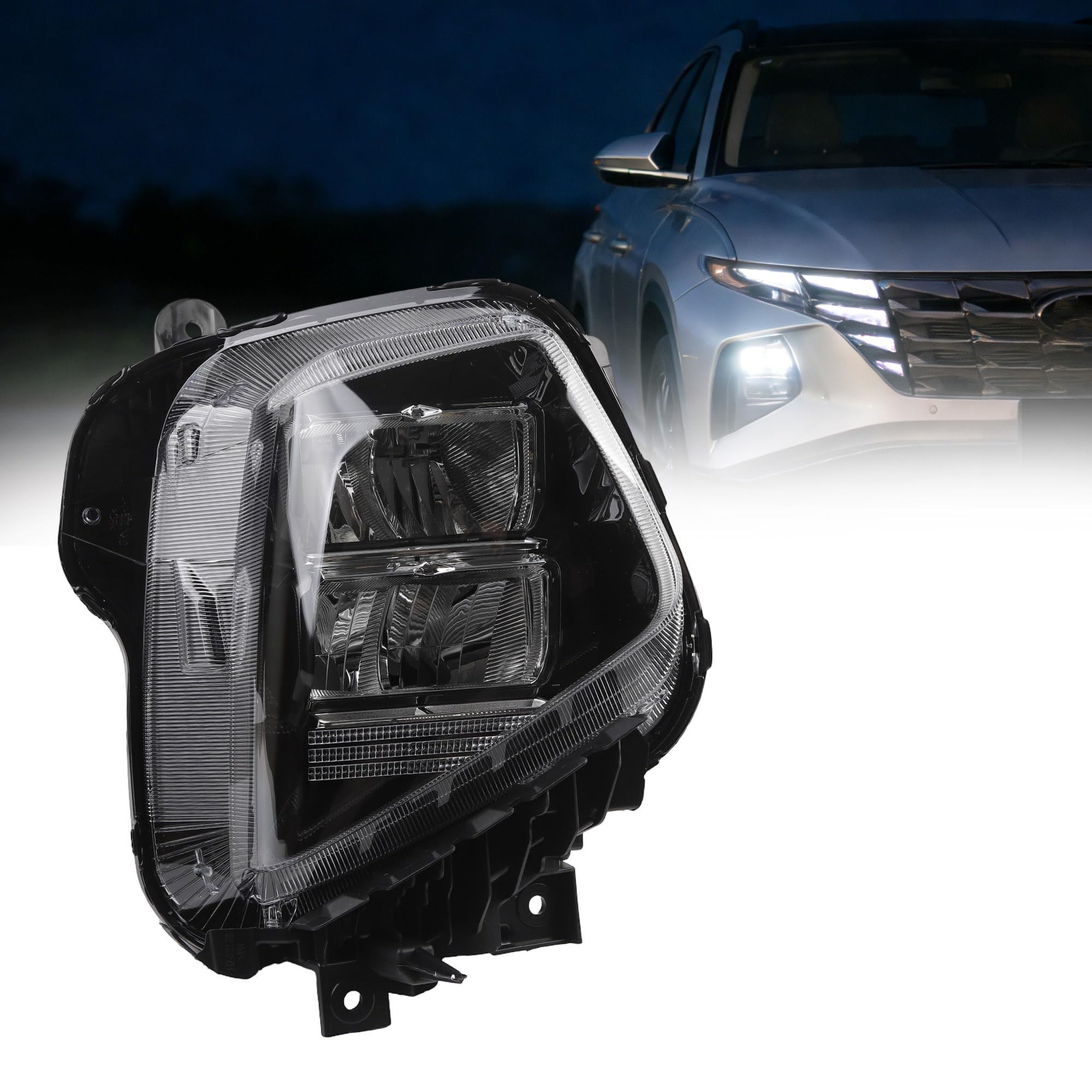 Right headlamp assembly composite new aftermarket replacement Hyundai Tucson 2022-2024