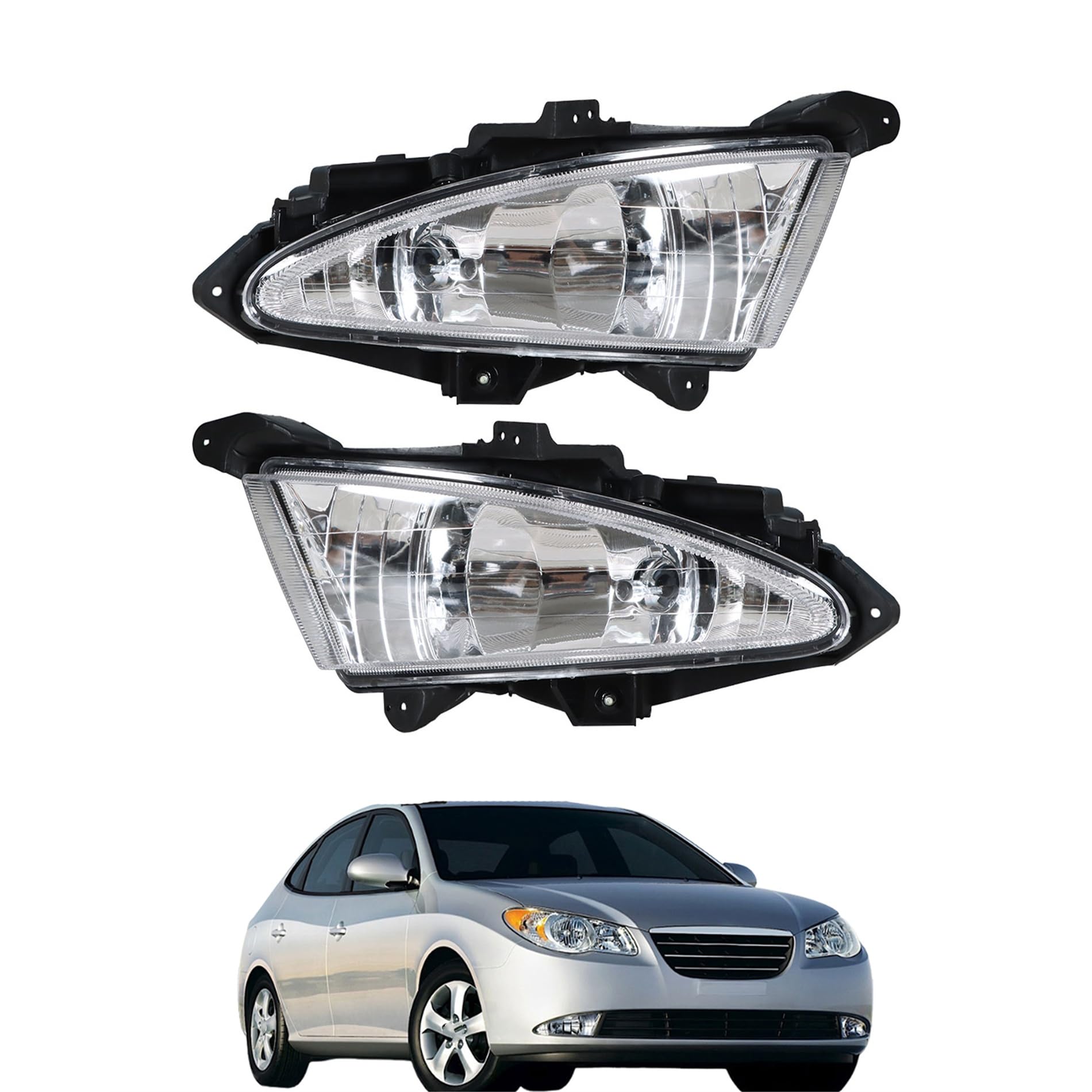 Right fog lamp assembly new CAPA certified aftermarket Hyundai Elantra 2007-2010