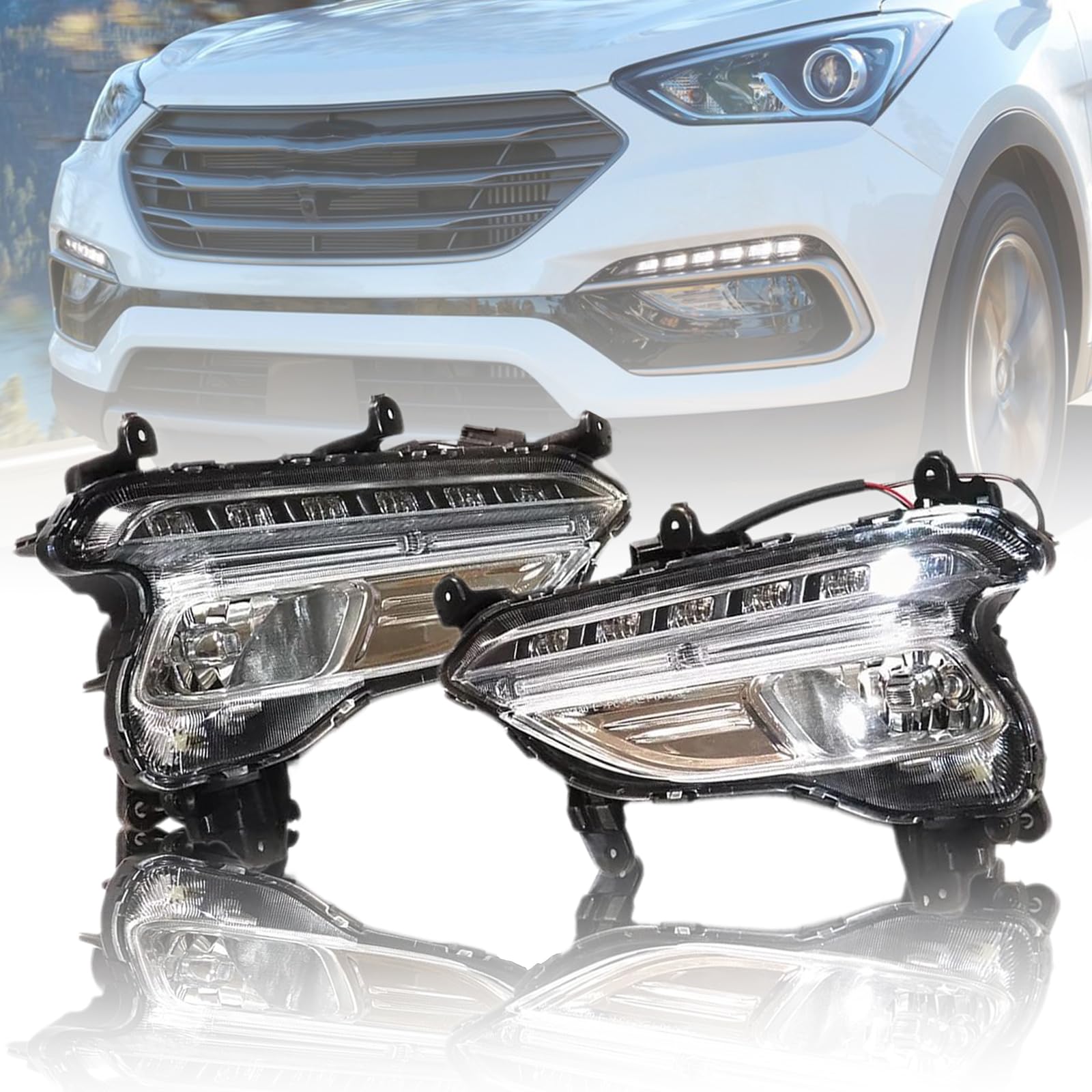 Faro antiniebla derecho nuevo de reemplazo (aftermarket) Hyundai Santa FE Sport 2017-2018