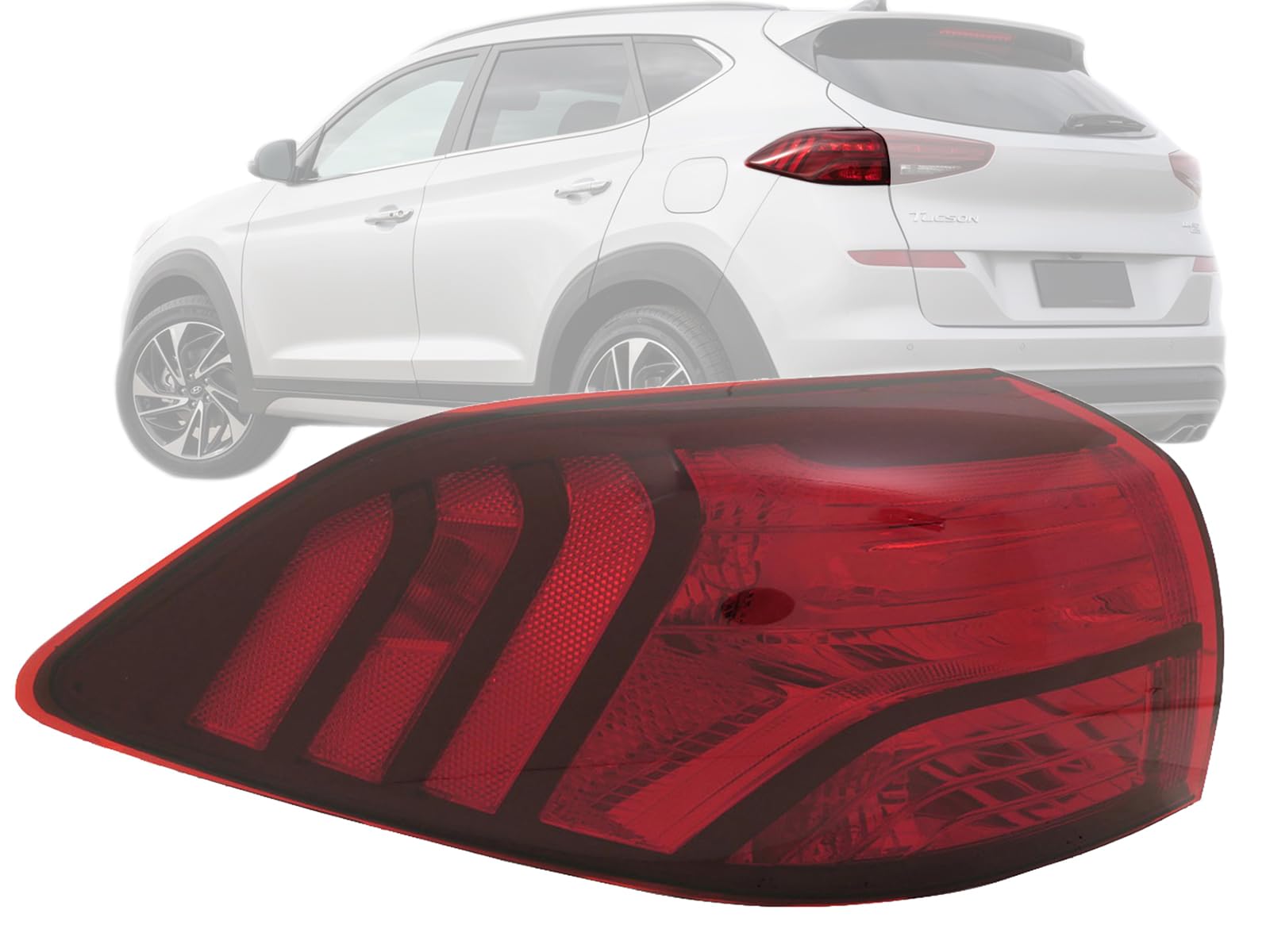 Left taillamp assembly outer new aftermarket replacement Hyundai Tucson 2019-2021