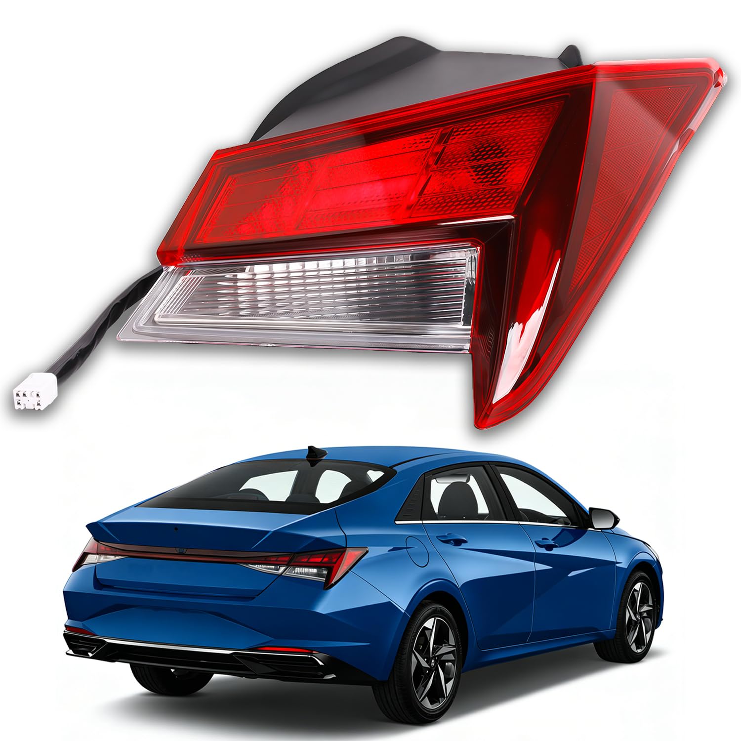 Right taillamp assembly outer new CAPA certified aftermarket Hyundai Elantra 2021-2023