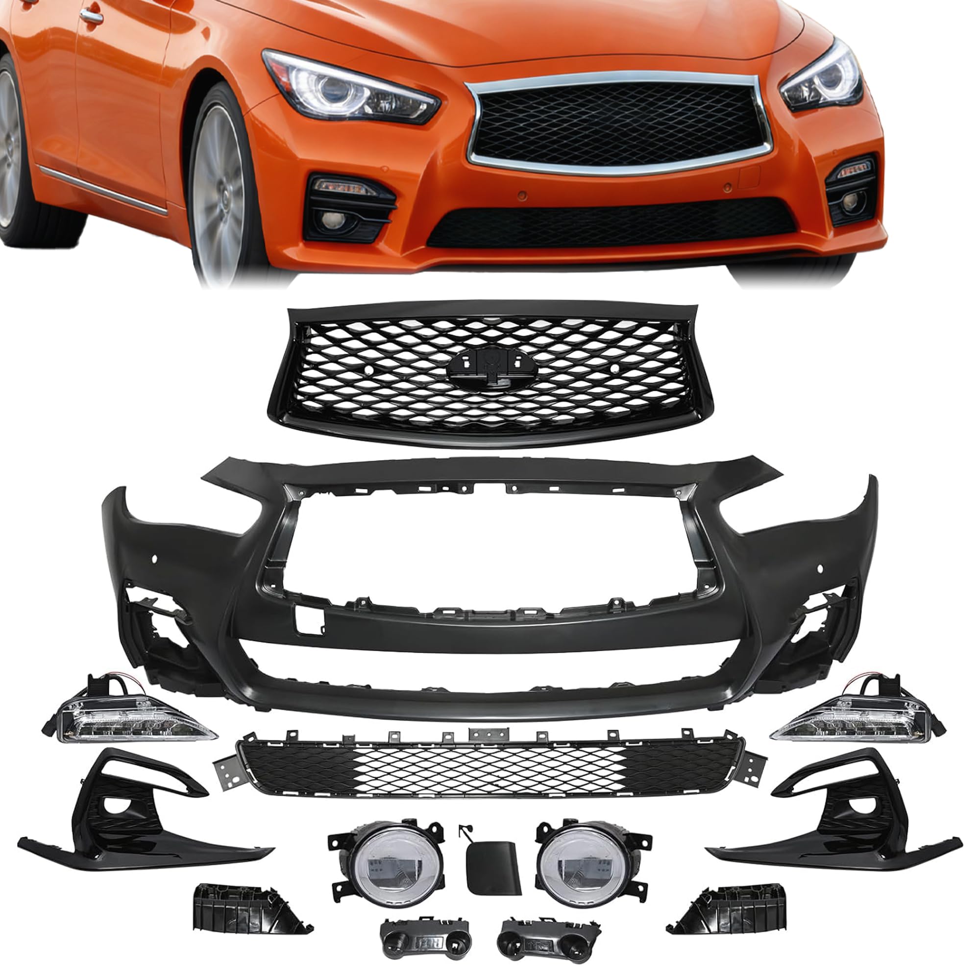 Front bumper cover new CAPA certified aftermarket Infiniti Q50 2018-2024