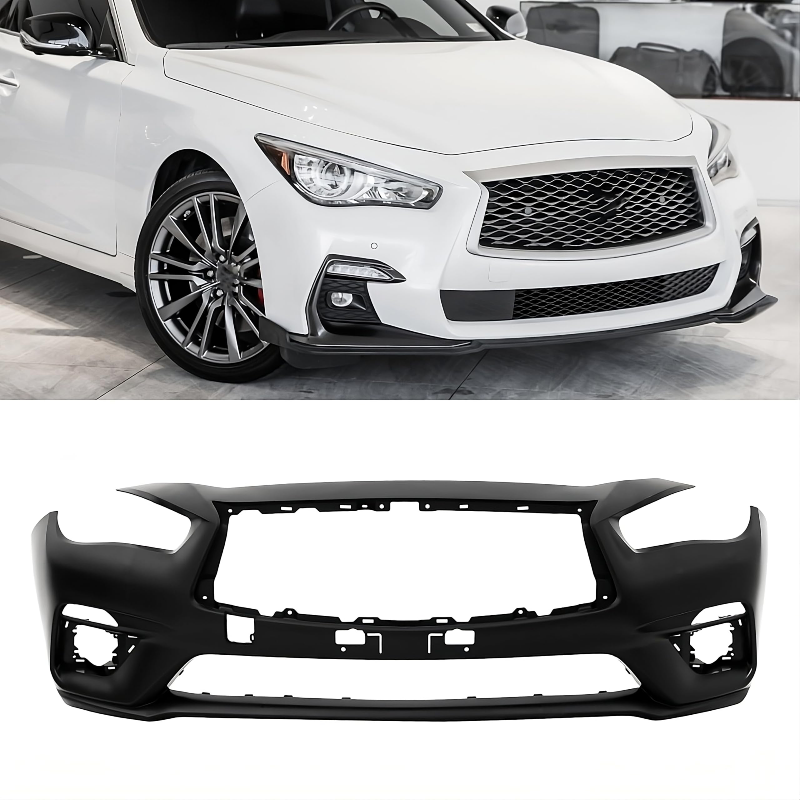 Front bumper cover new CAPA certified aftermarket Infiniti Q50 2018-2024