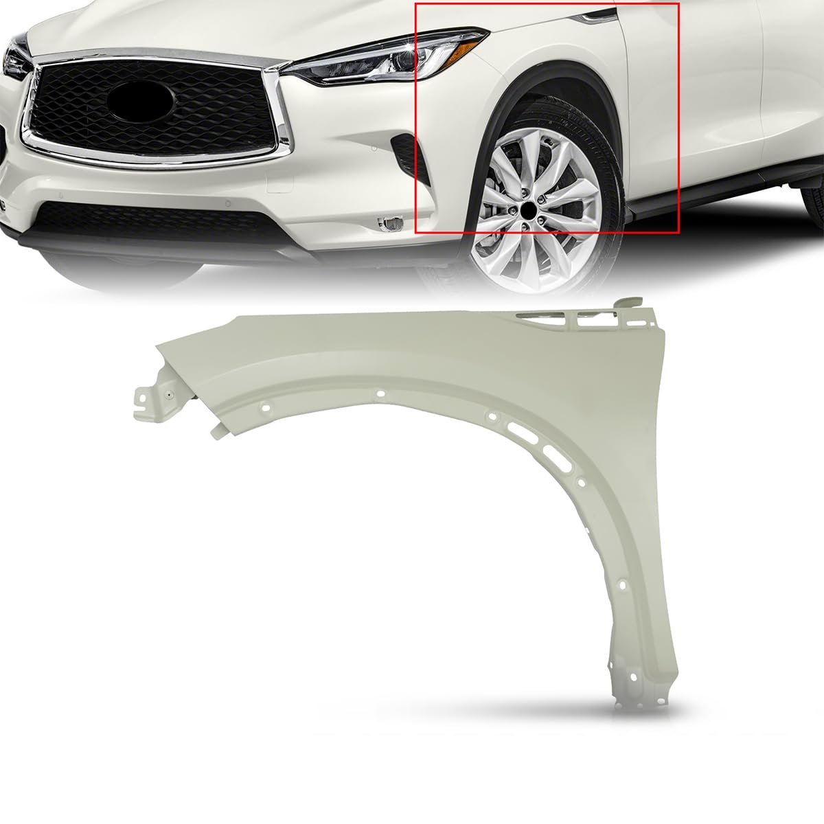 Salpicadera (guardafango) izquierda nueva de reemplazo (aftermarket) Infiniti QX50 2019-2025