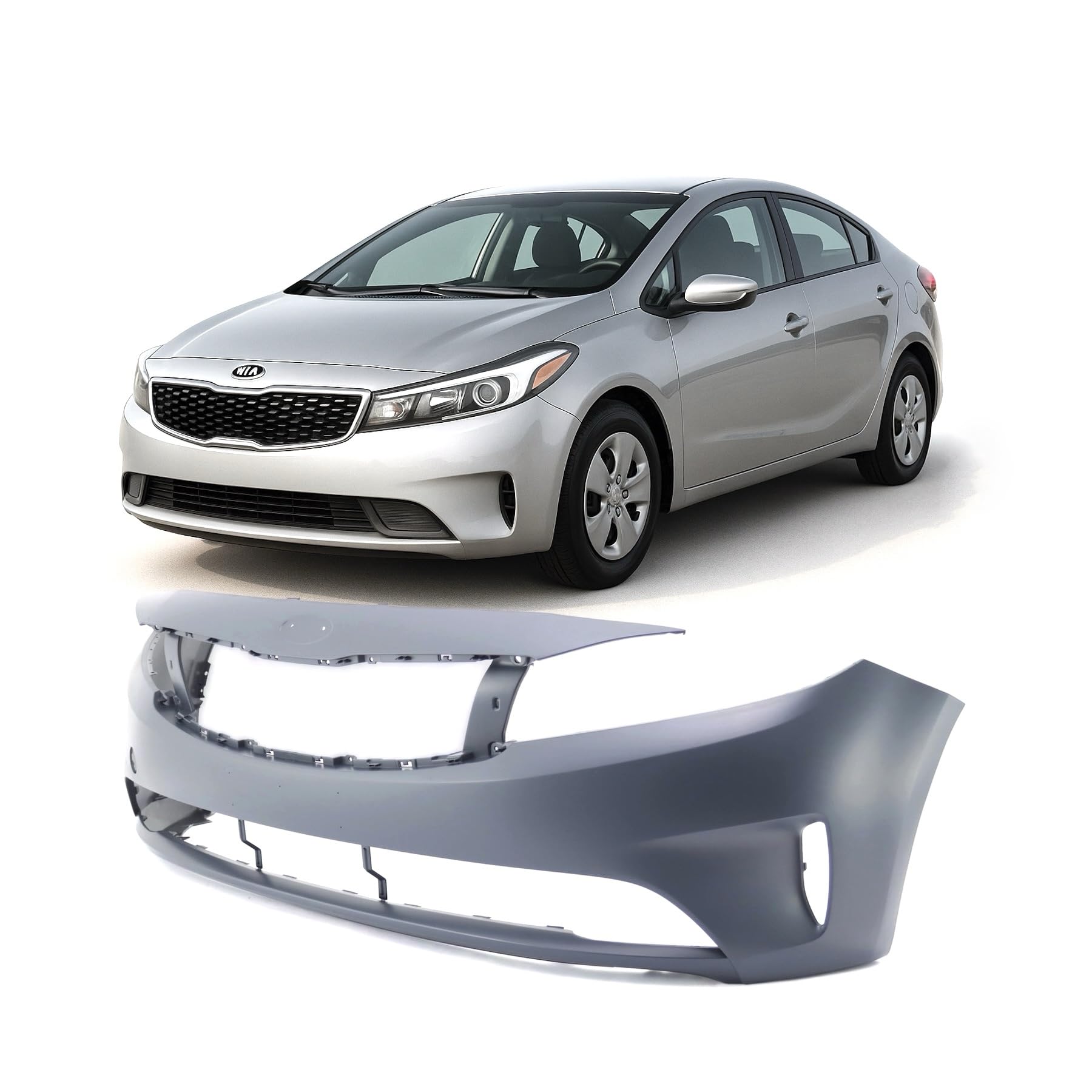 Defensa (parachoques) delantera nueva aftermarket certificada CAPA KIA Forte 2017-2018