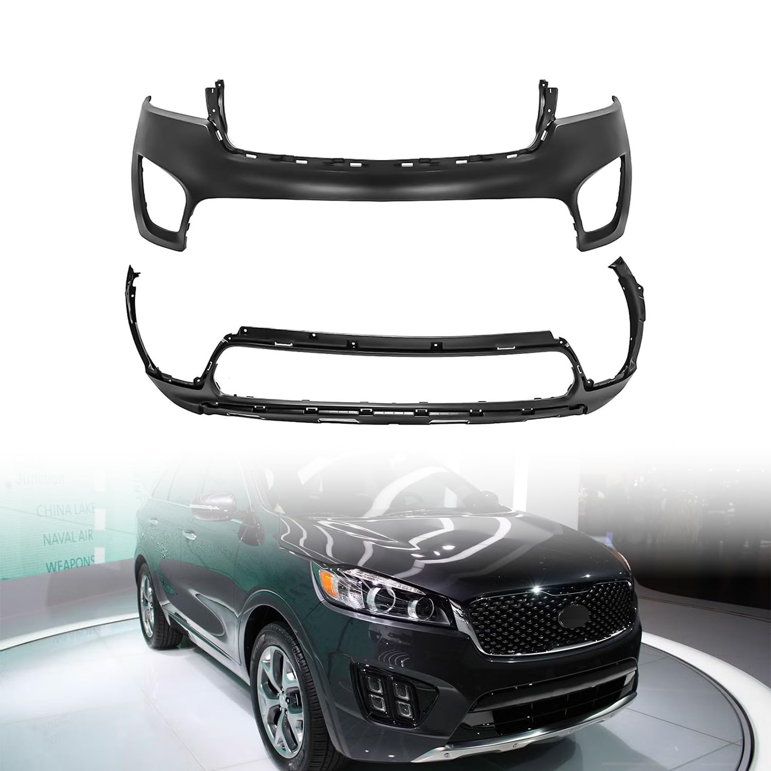 Front bumper cover upper new CAPA certified aftermarket KIA Sorento 2016-2018
