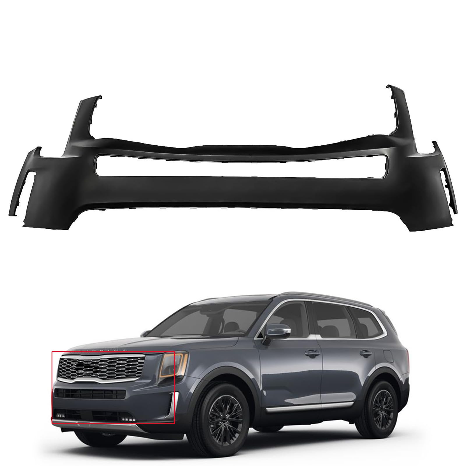 Front bumper cover upper new CAPA certified aftermarket KIA Telluride 2020-2022