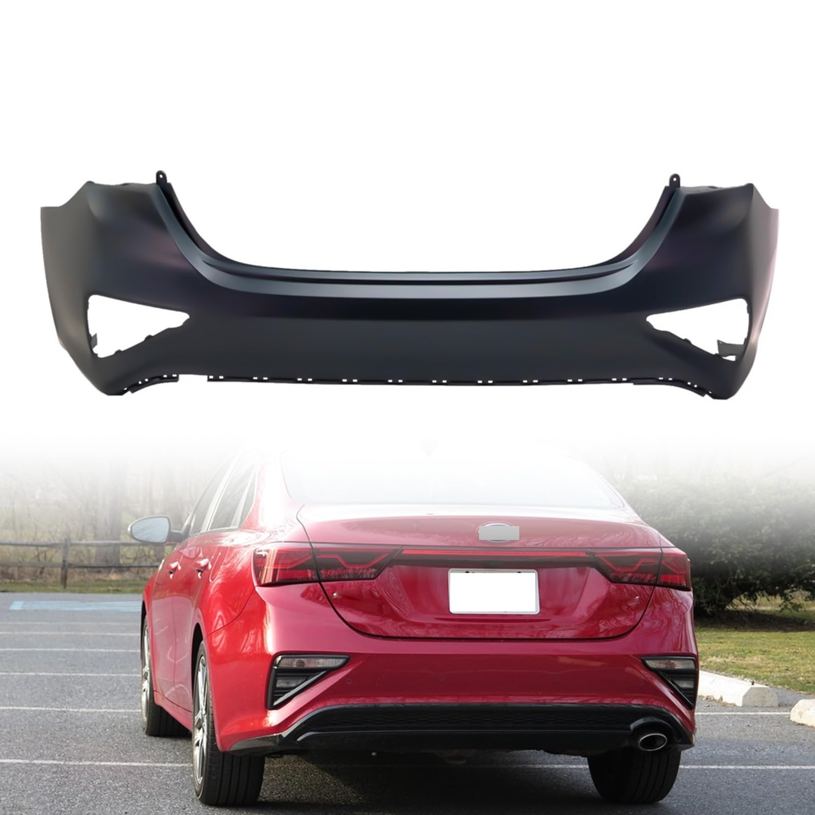 Rear bumper cover new CAPA certified aftermarket KIA Forte 2019-2021