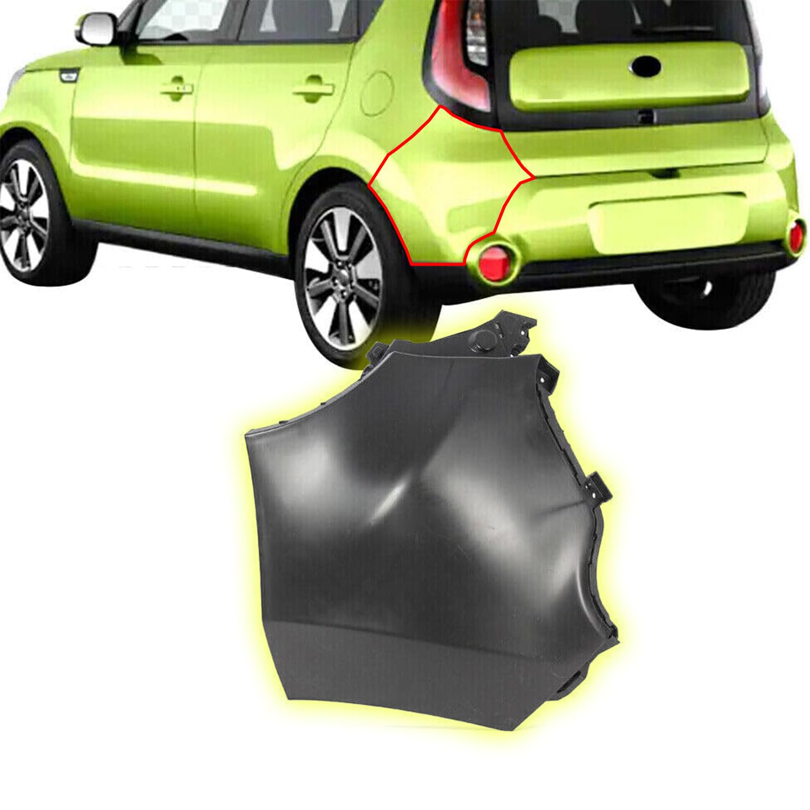 Left rear bumper cover used genuine OEM KIA Soul 2014-2016