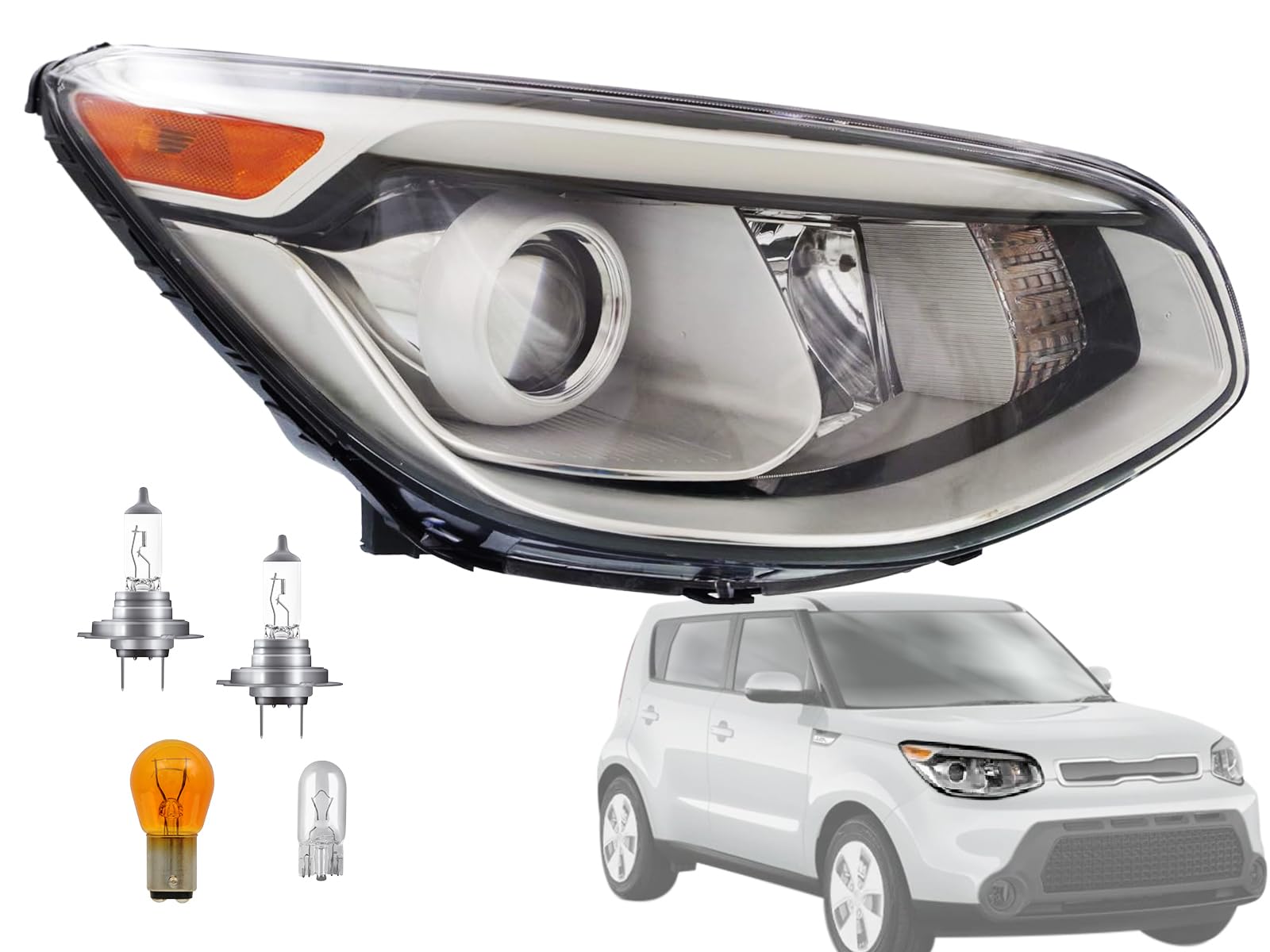 Right headlamp assembly composite used genuine OEM KIA Soul 2014-2016
