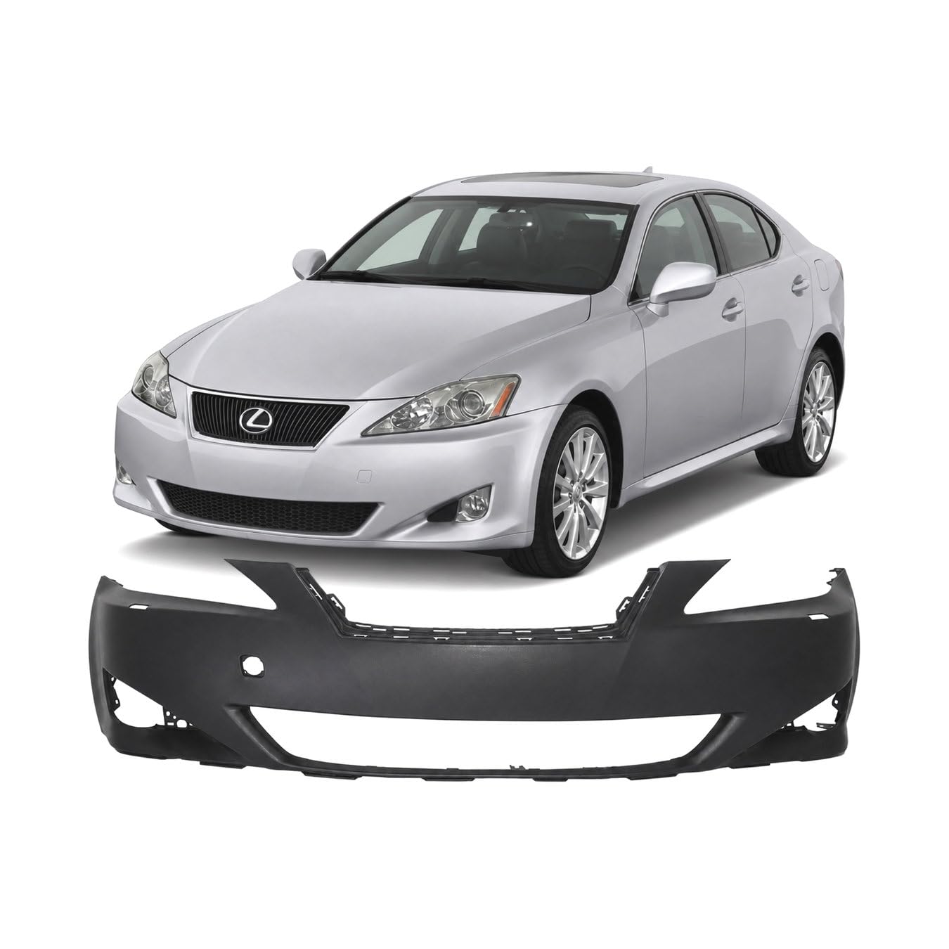 Front bumper cover new aftermarket replacement Lexus IS250 2006-2008