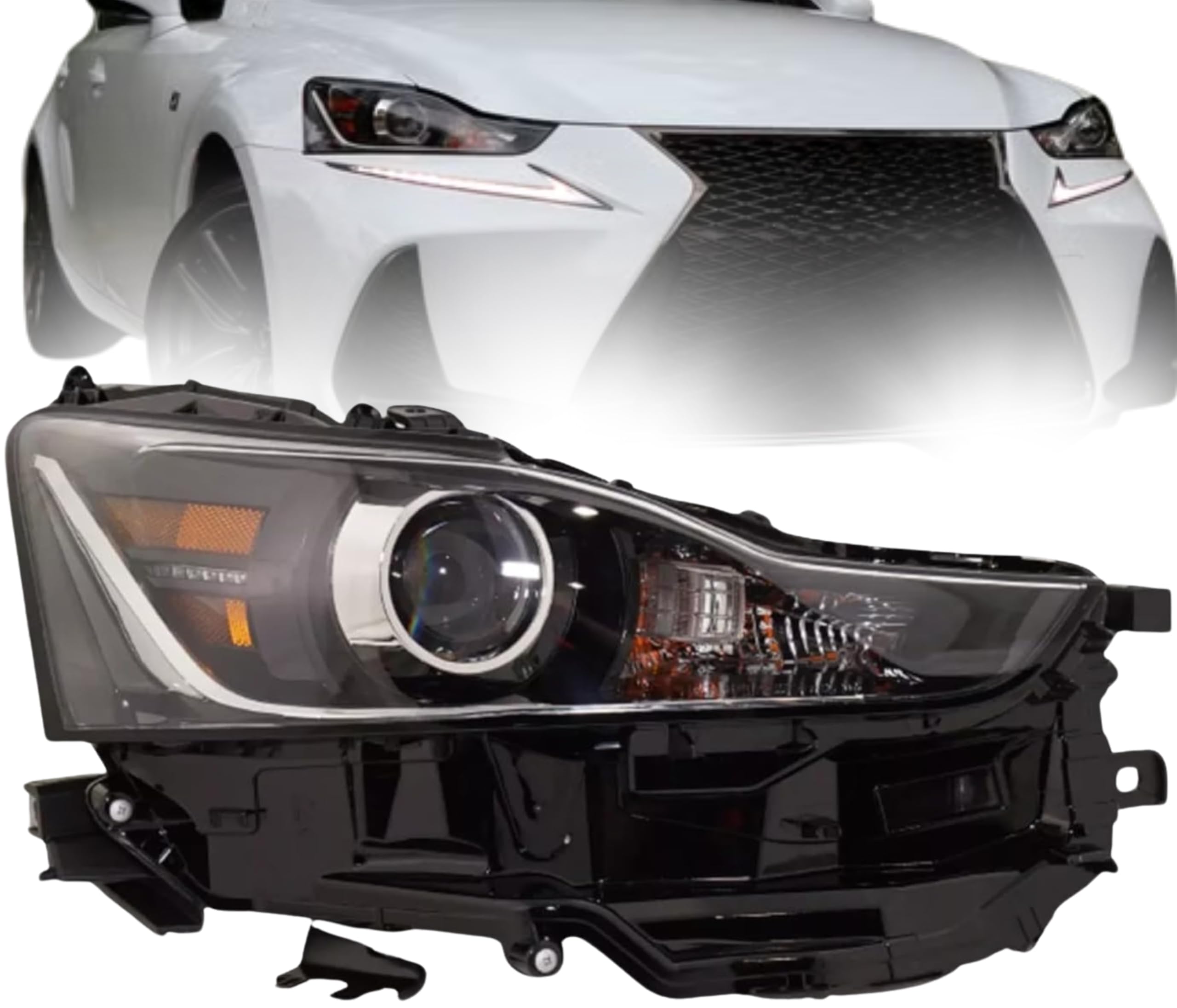 Right headlamp assembly composite new aftermarket replacement Lexus IS300 2017-2020