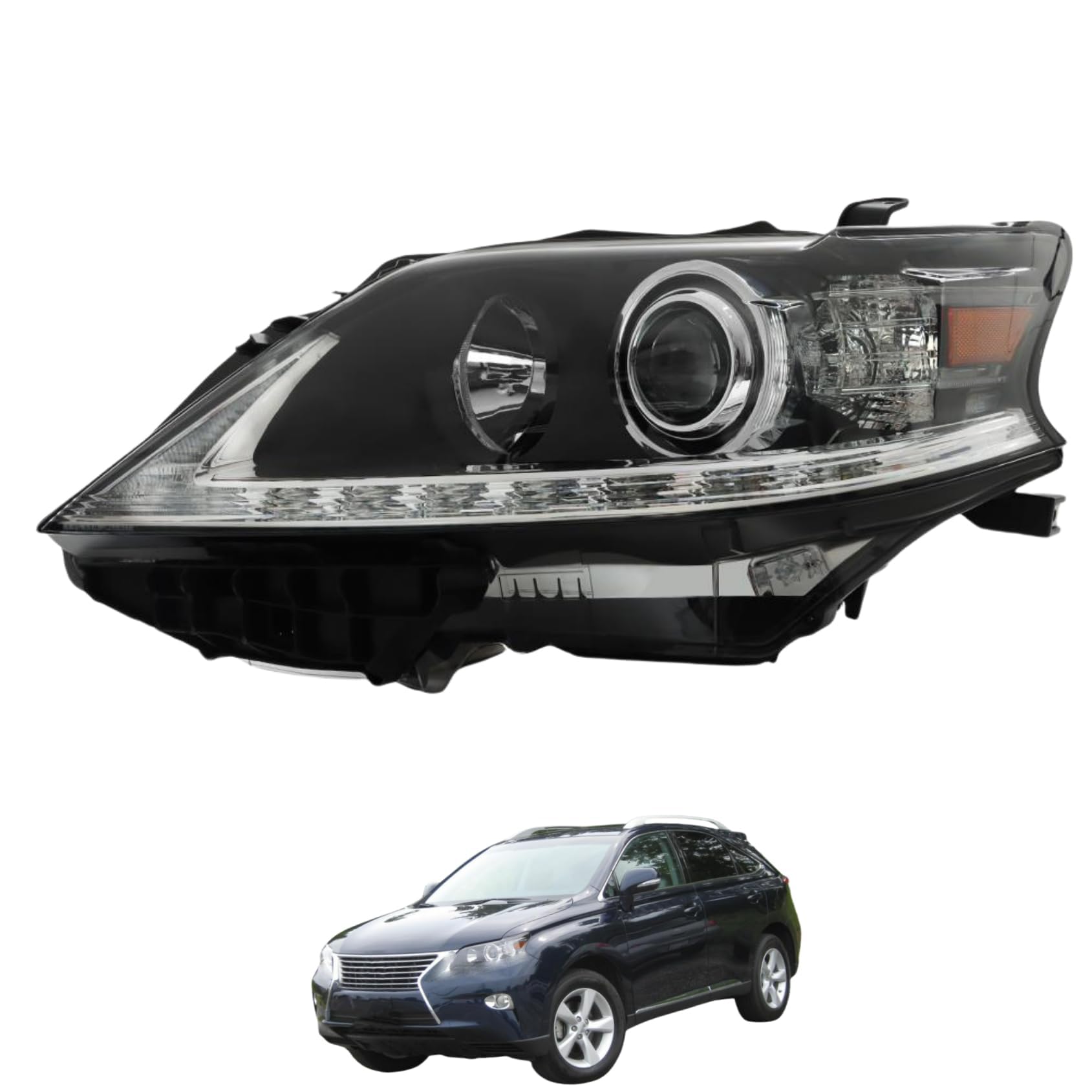 Left headlamp lens/housing new aftermarket replacement Lexus RX350 2013-2015