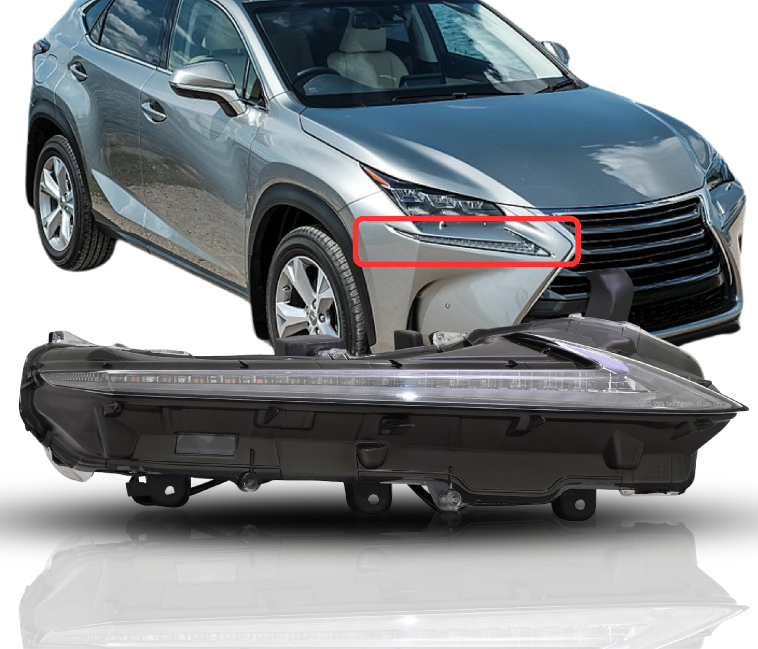Right driving lamp new aftermarket replacement Lexus NX300H 2015-2021