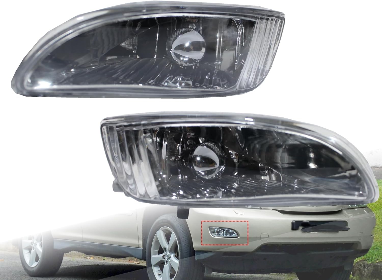Right fog lamp assembly new aftermarket replacement Lexus RX330 2004-2006