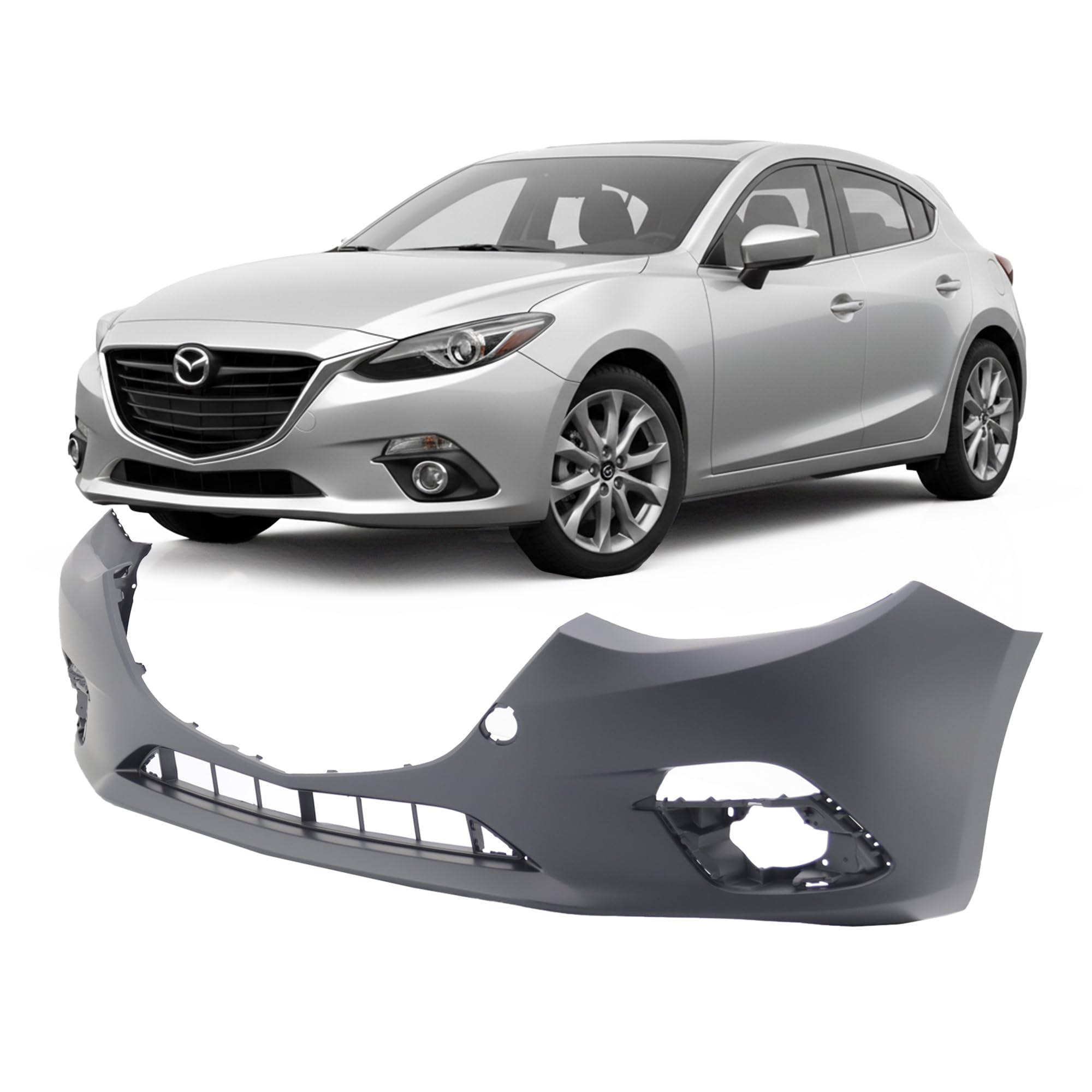 Front bumper cover new aftermarket replacement Mazda 3 2014-2016