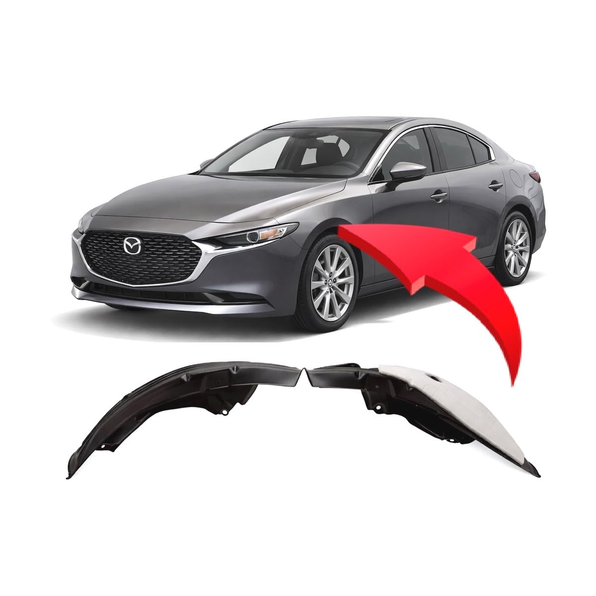 Lodera izquierda nueva de reemplazo (aftermarket) Mazda 3 2019-2025