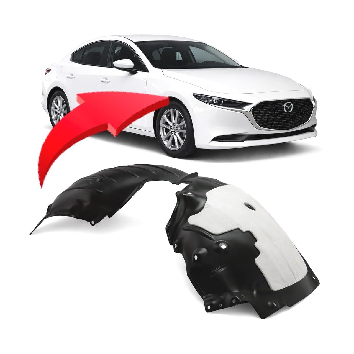 Lodera derecha nueva de reemplazo (aftermarket) Mazda 3 2019-2025