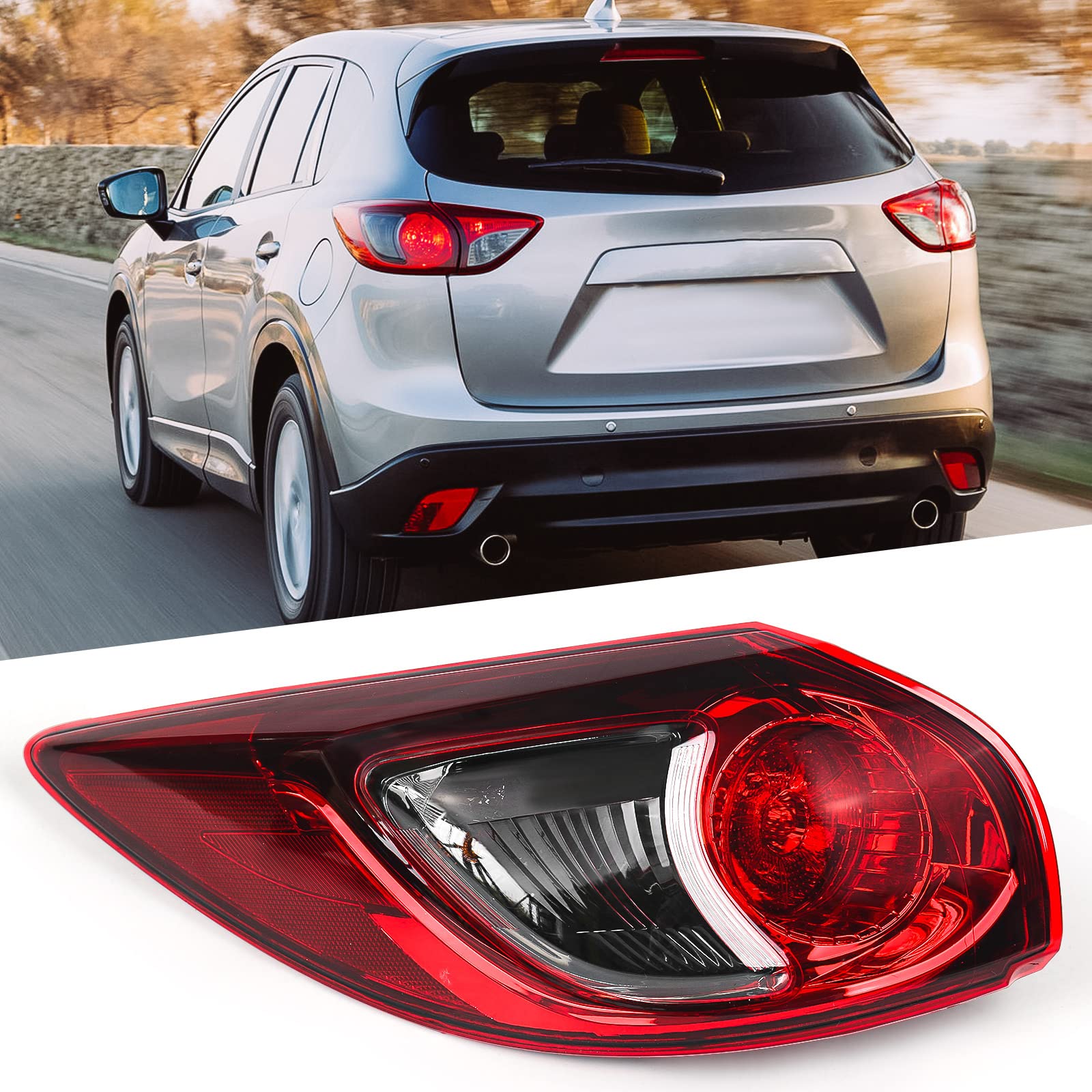 Left taillamp assembly outer new CAPA certified aftermarket Mazda CX-5 2013-2016