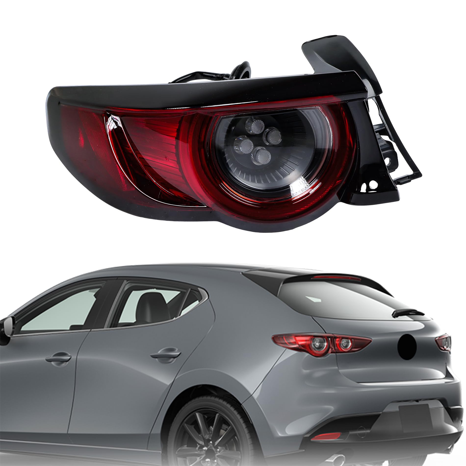 Left taillamp assembly outer new aftermarket replacement Mazda 3 2019-2021