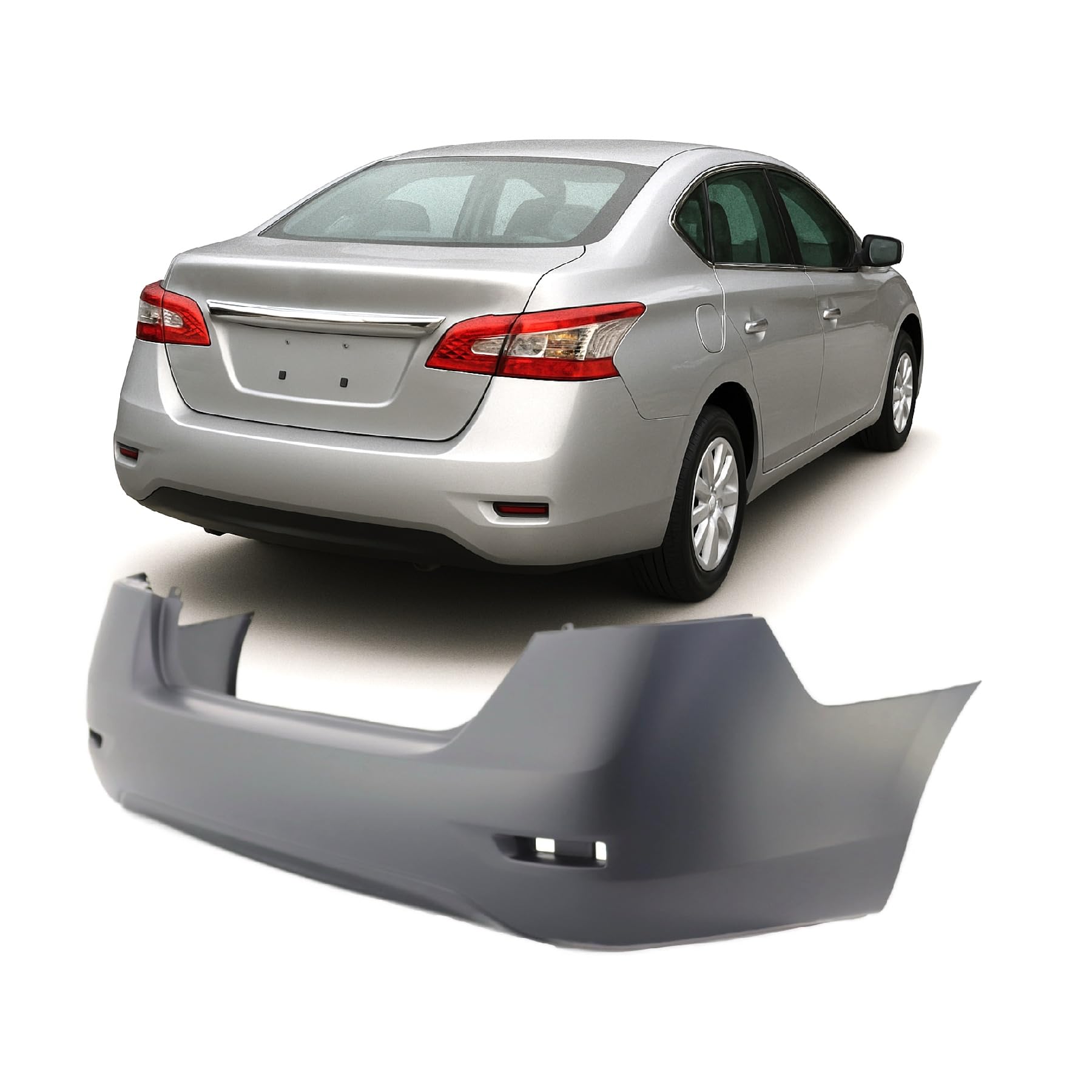 Rear bumper cover new aftermarket replacement Nissan Sentra 2013-2015