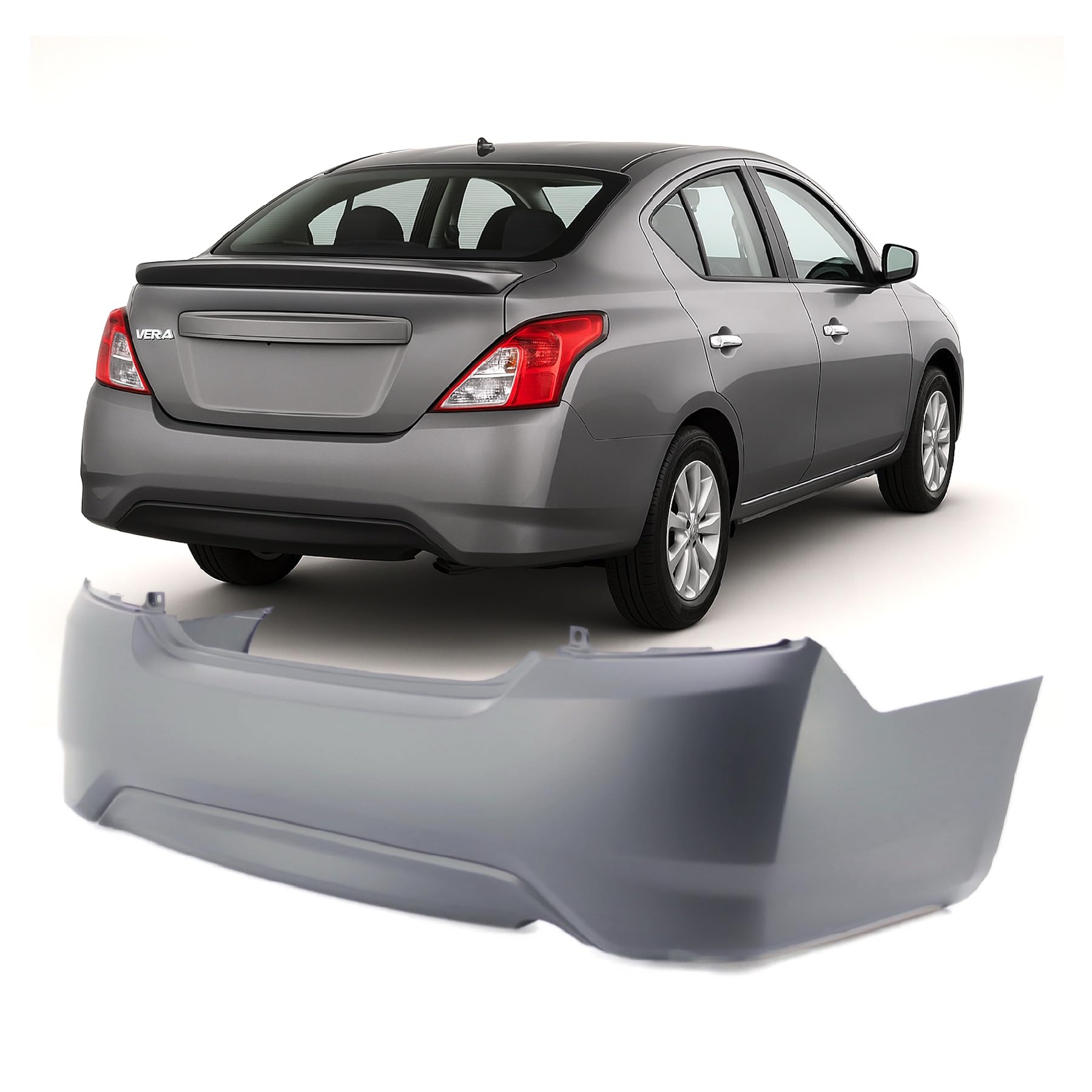 Defensa (parachoques) trasera usada original (OEM) Nissan Versa 2015-2019