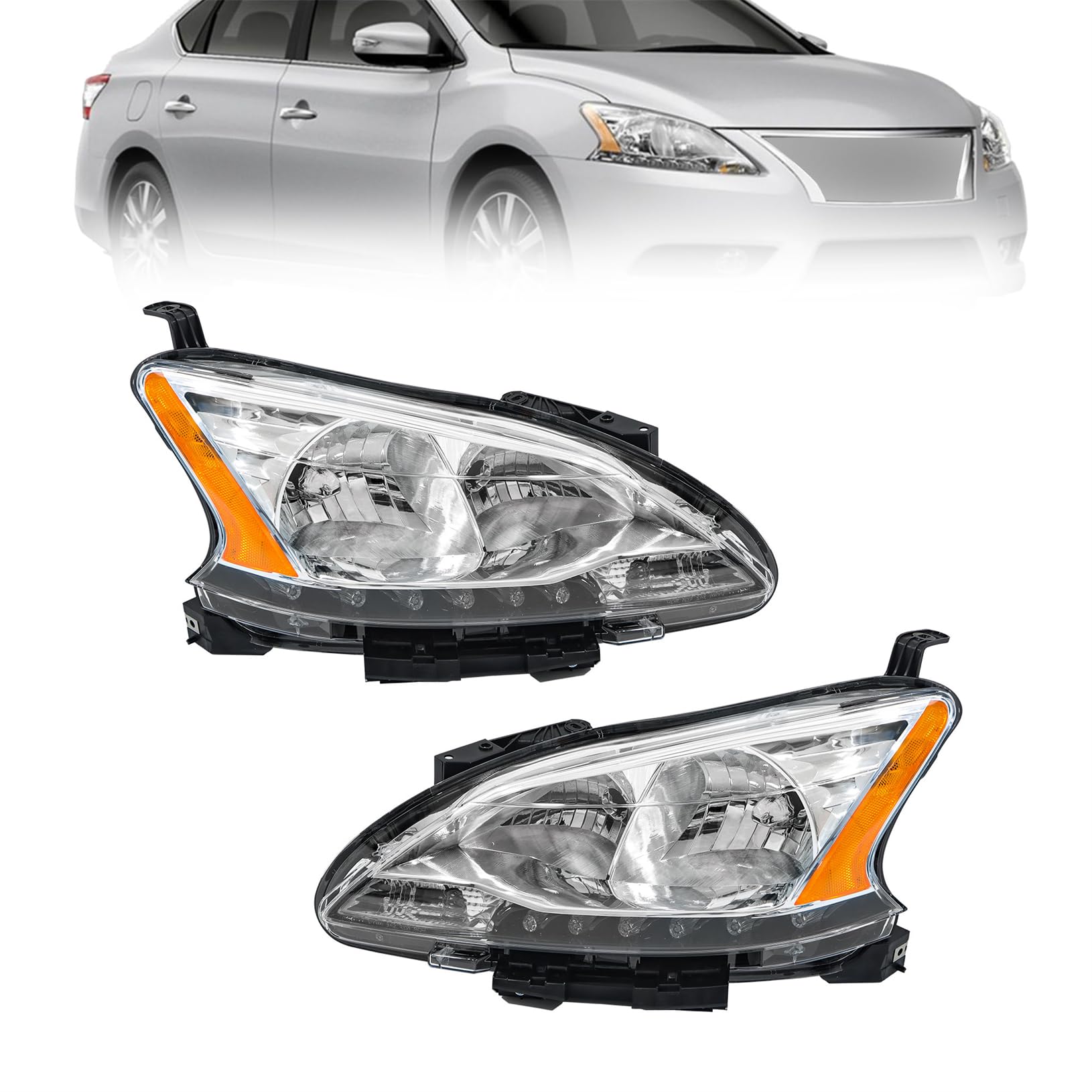 Right headlamp assembly composite used genuine OEM Nissan Sentra 2013-2015