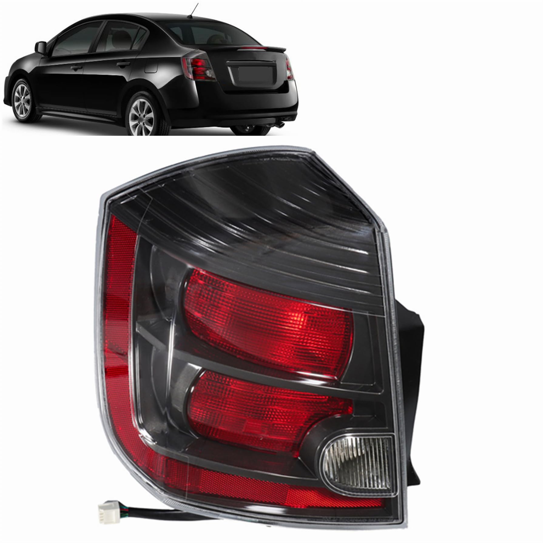 Left taillamp assembly new aftermarket replacement Nissan Sentra 2010-2012